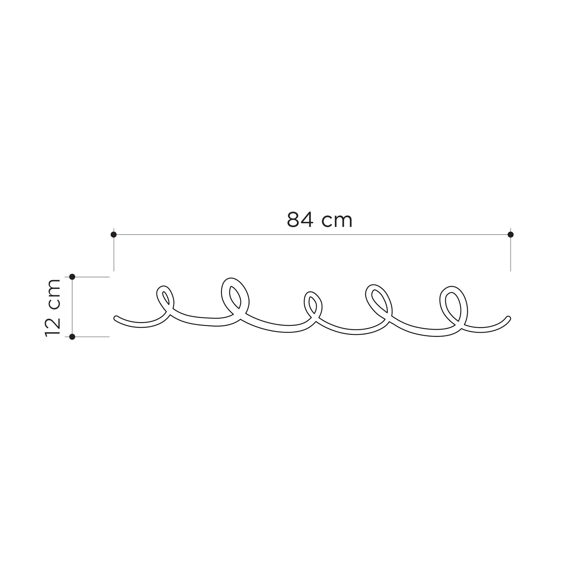 Cuier Sing, negru, metal, 22x94x5 cm