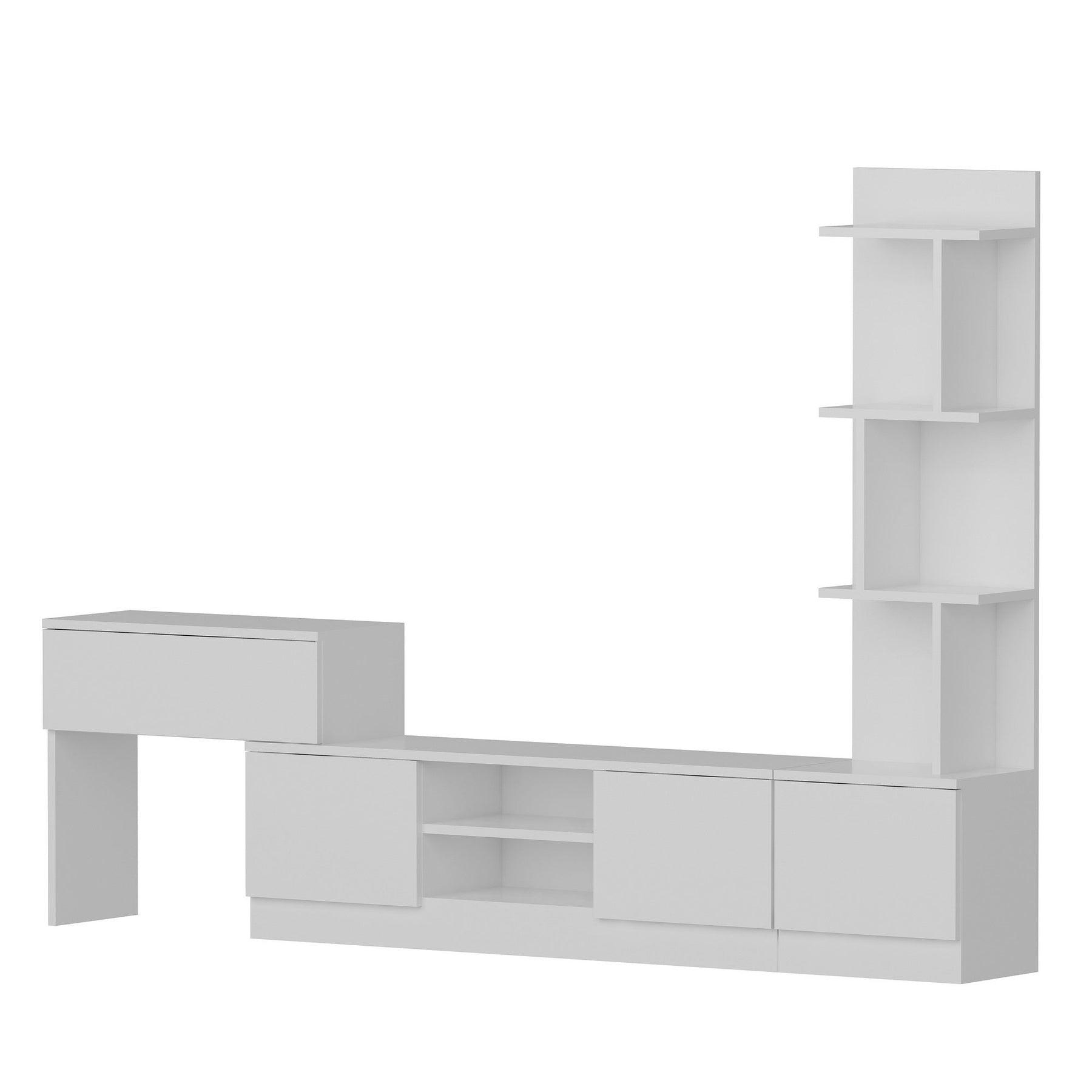 Set mobilier living Team, alb, PAL melaminat