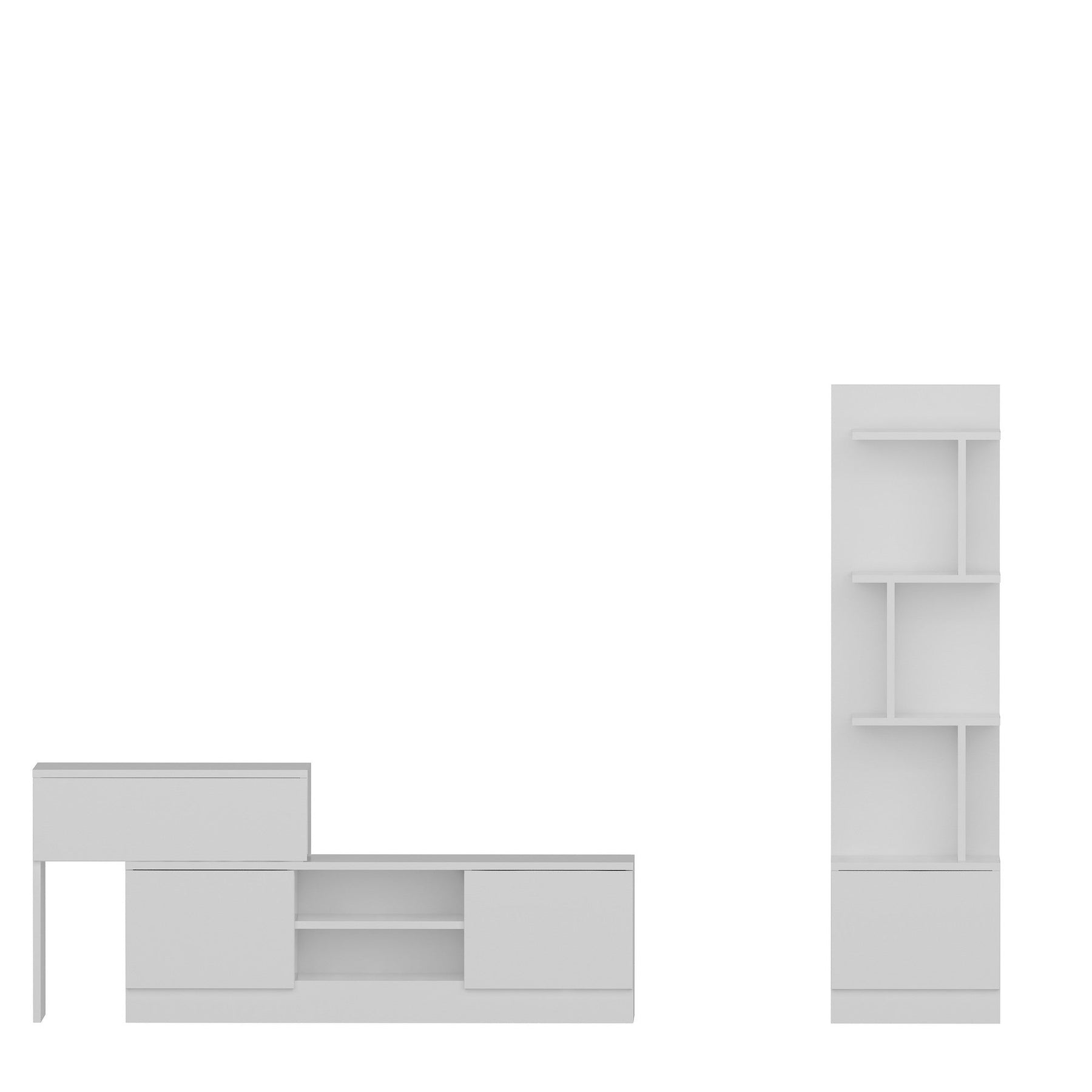 Set mobilier living Team, alb, PAL melaminat