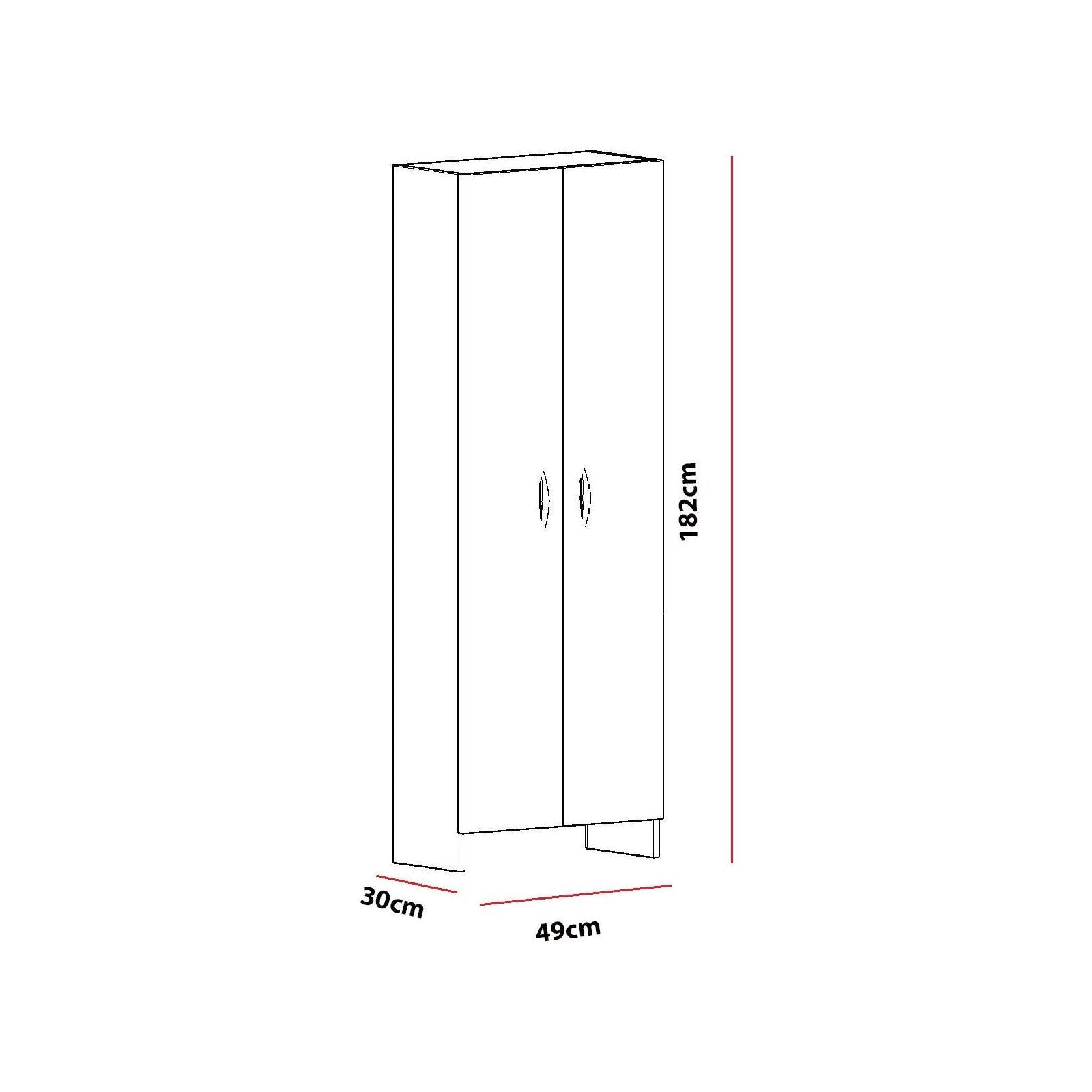 Dulap multifunctional Atlantis, din PAL melaminat, alb, 49x30x182 cm