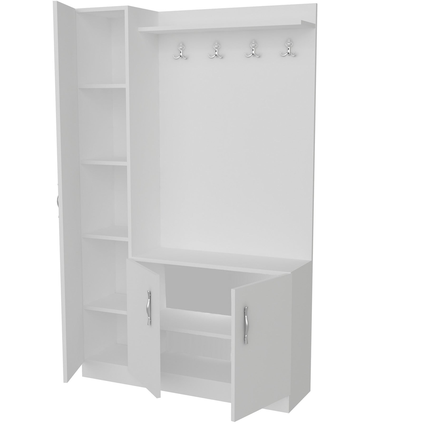 Garderoba hol Naturel, din PAL melaminat, alb, 110x32x180 cm