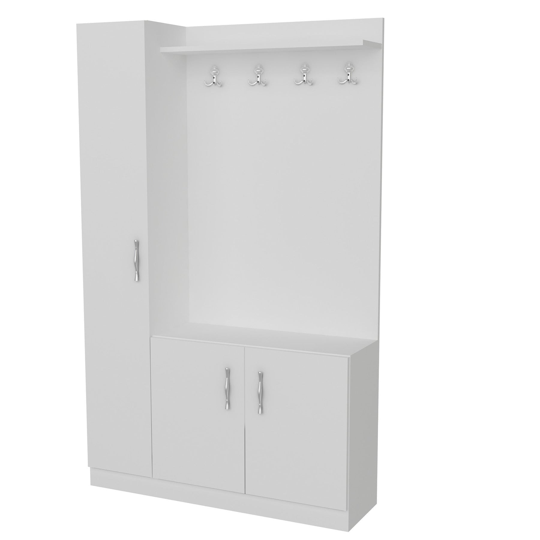 Garderoba hol Naturel, din PAL melaminat, alb, 110x32x180 cm