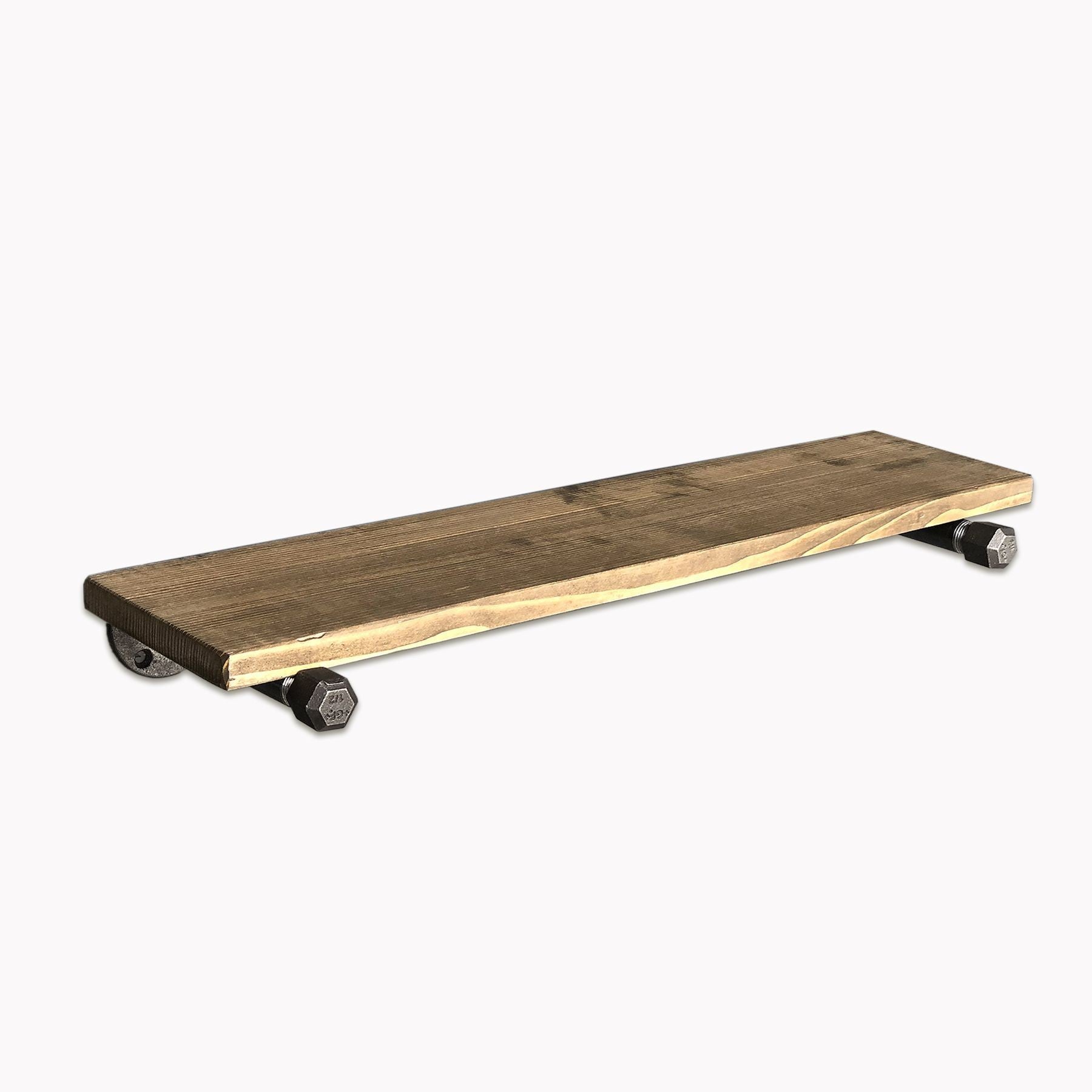 Raft pentru baie BoruRaf113, lemn de molid/metal, 60x17x14 cm