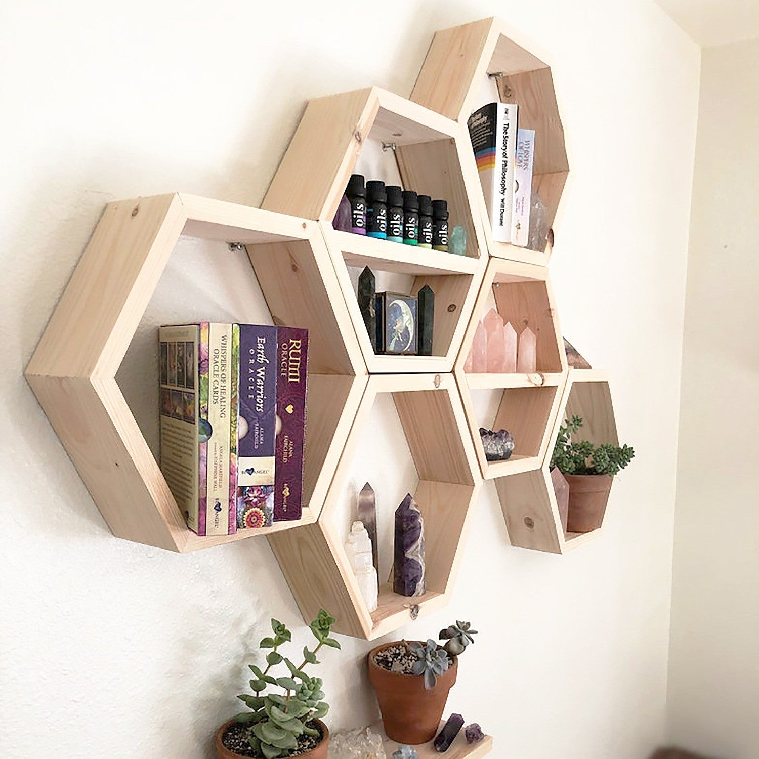 Rafturi Raf252, din lemn de molid, stejar, 42x10x37(x6) cm