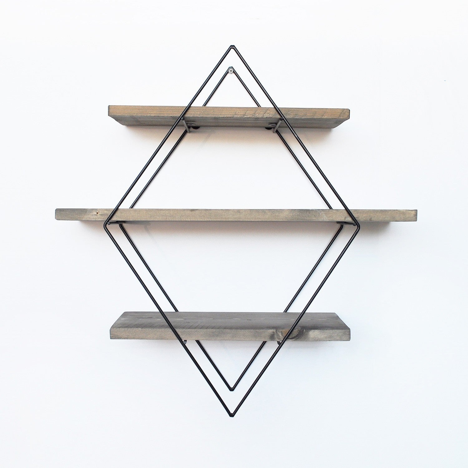 Raft WR007, maro/negru, lemn de molid/metal, 60x60x14 cm