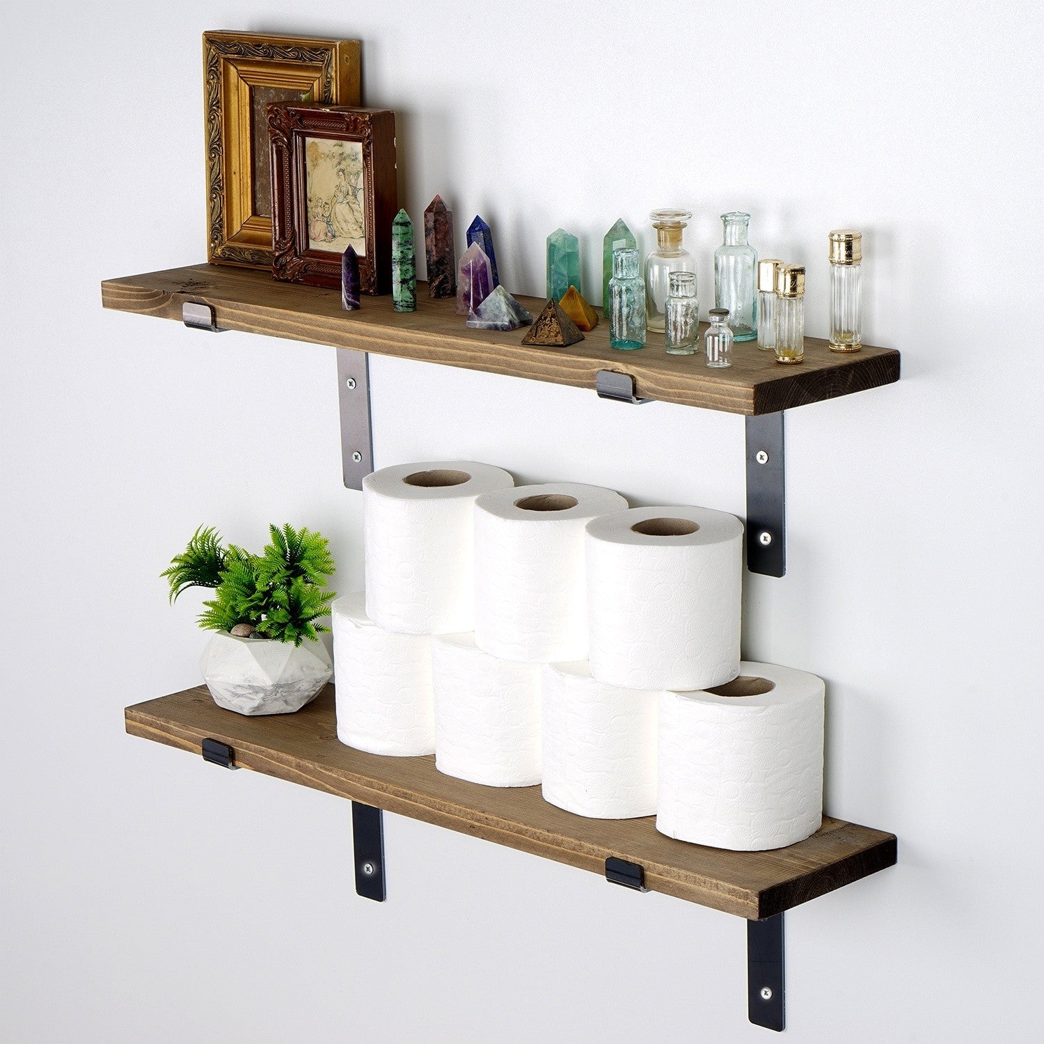 Set Rafturi LAM004, din lemn de molid, 60x14x16 cm