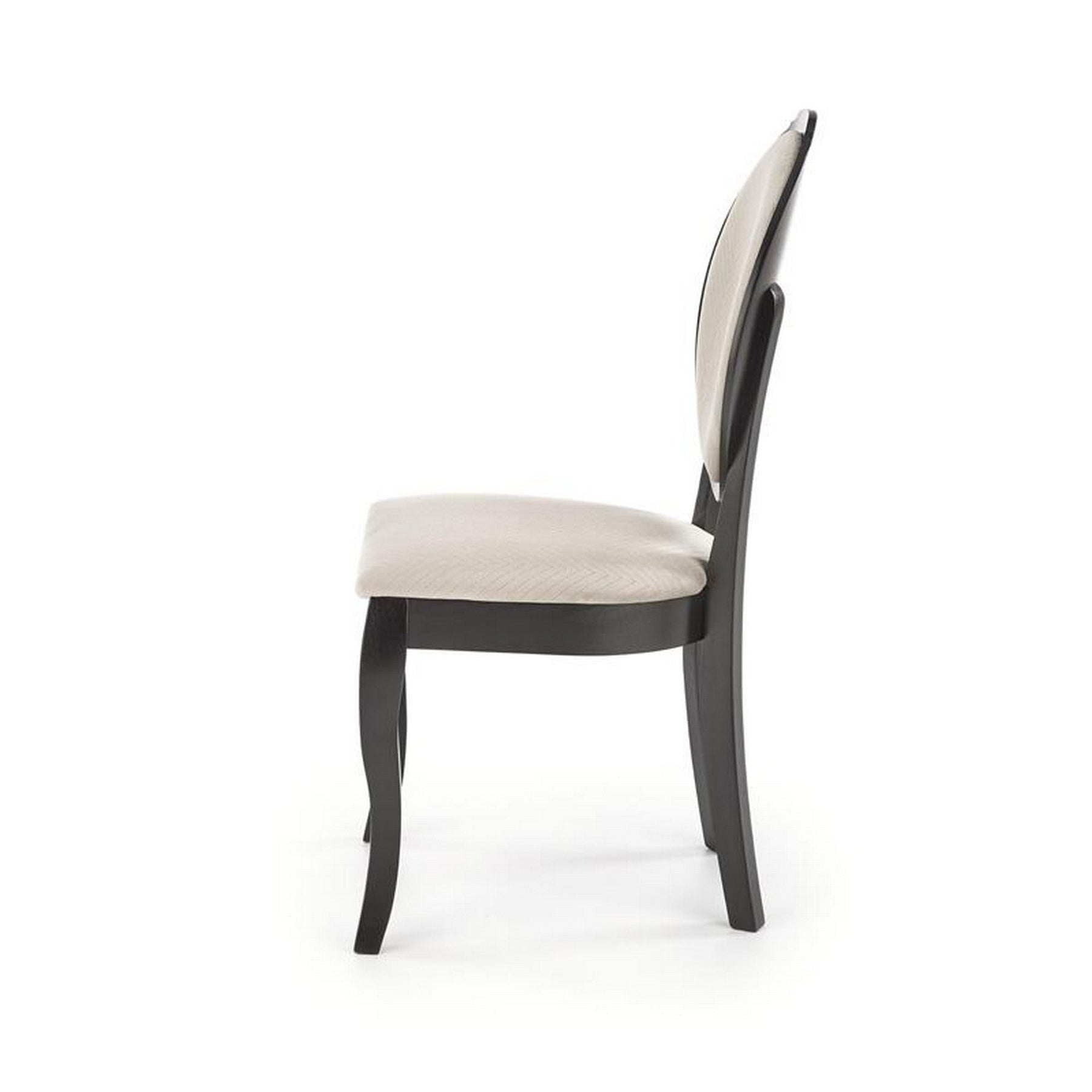 Scaun dining Velo, negru/bej, 44x53x96 cm