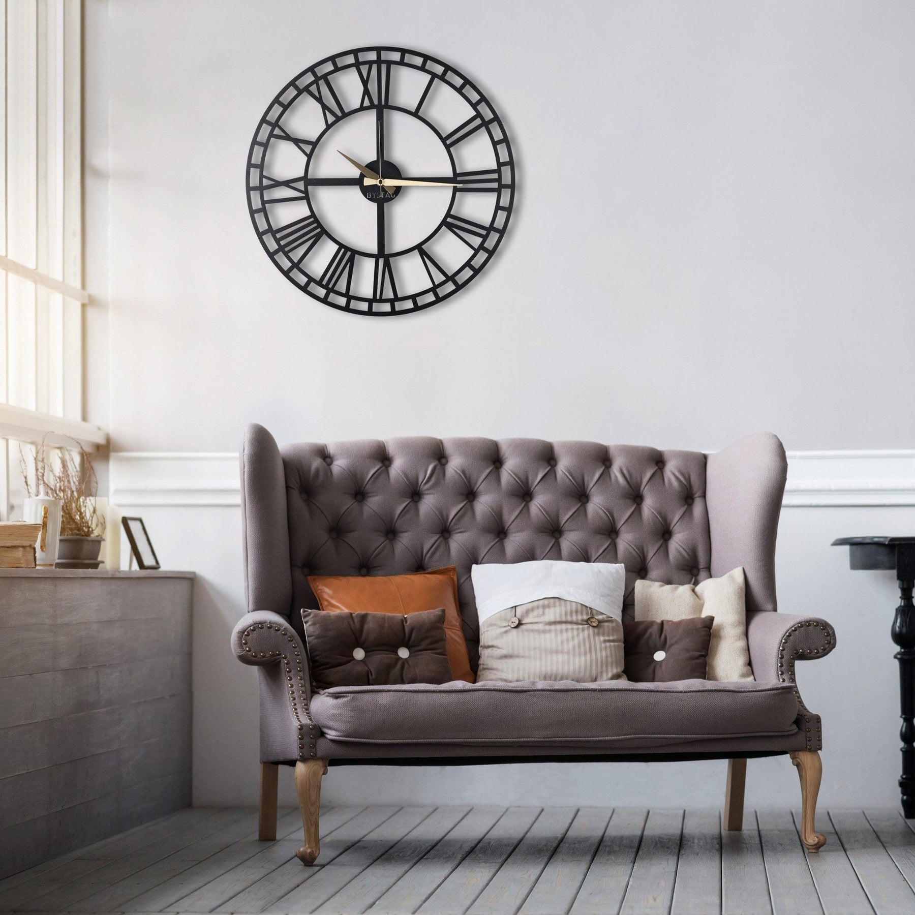 Ceas perete Classic, negru, metal, 50x50 cm