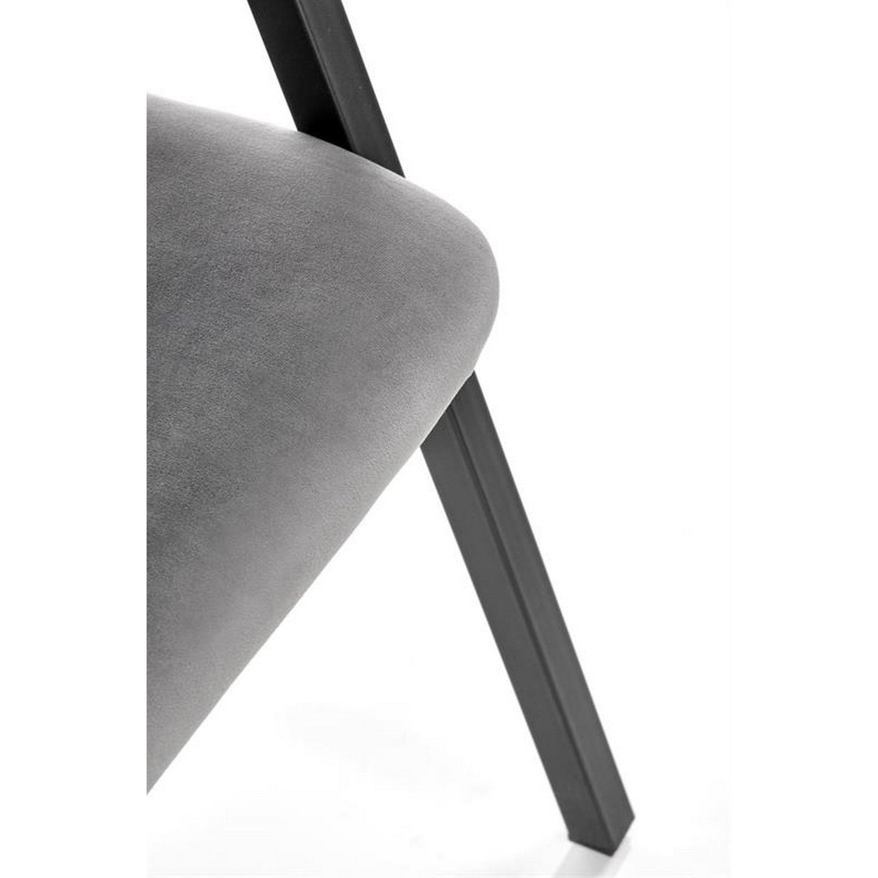Scaun K473, stofa catifelata gri, 54x58x82 cm
