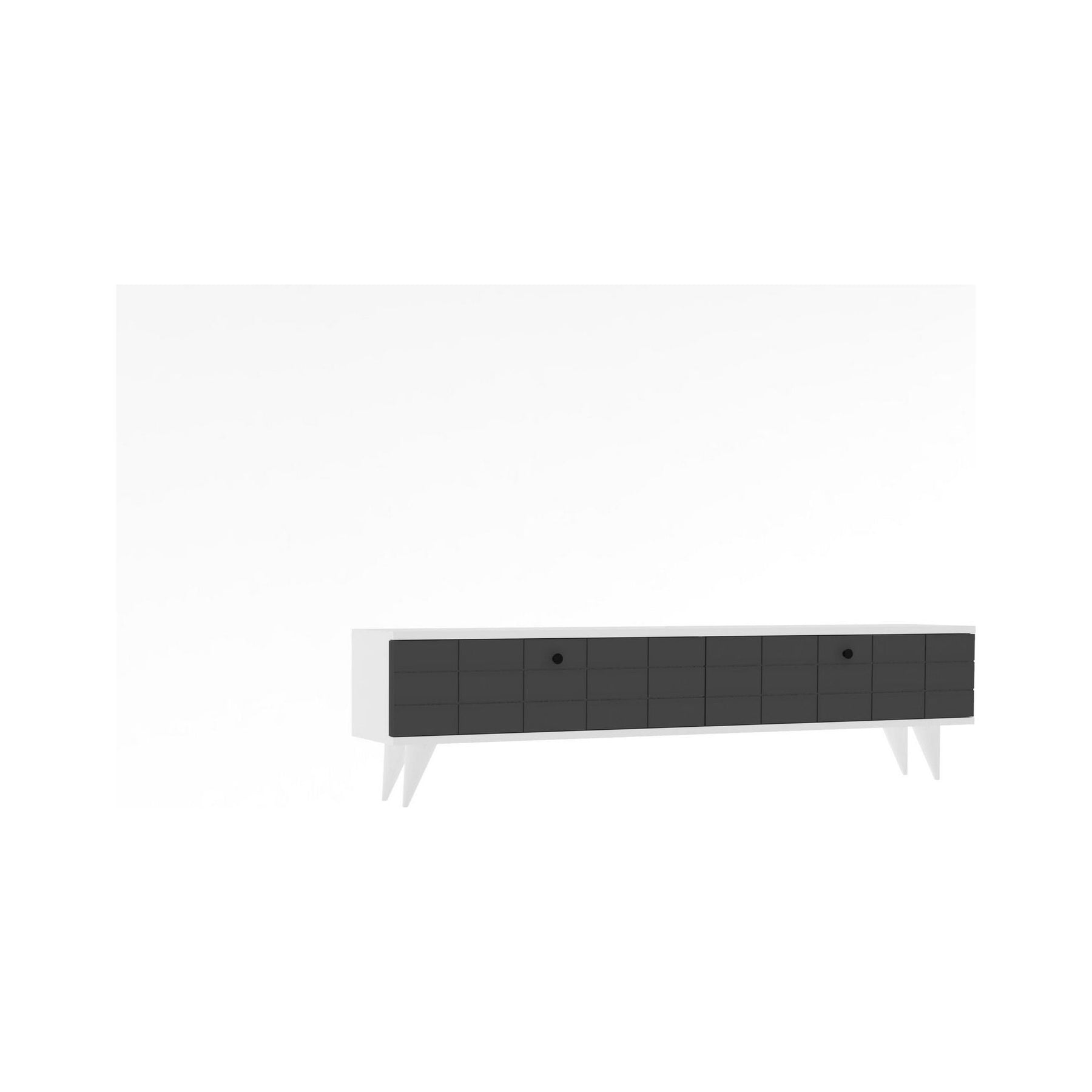 Comoda TV Alberi, alb/gri, PAL melaminat, 160x35x25 cm