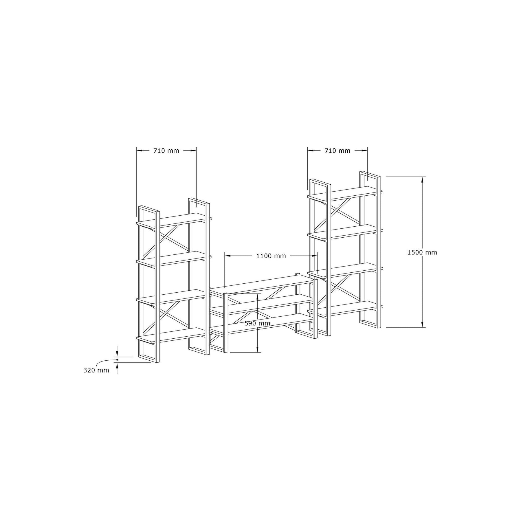 Set mobilier living Egzotik-Modern, nuc, PAL melaminat, 120x59x32 cm