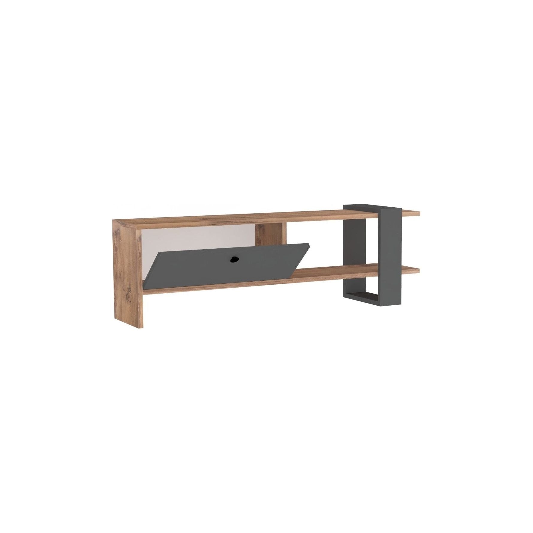 Comoda TV Ova, stejar/gri, PAL melaminat, 120x37x25 cm