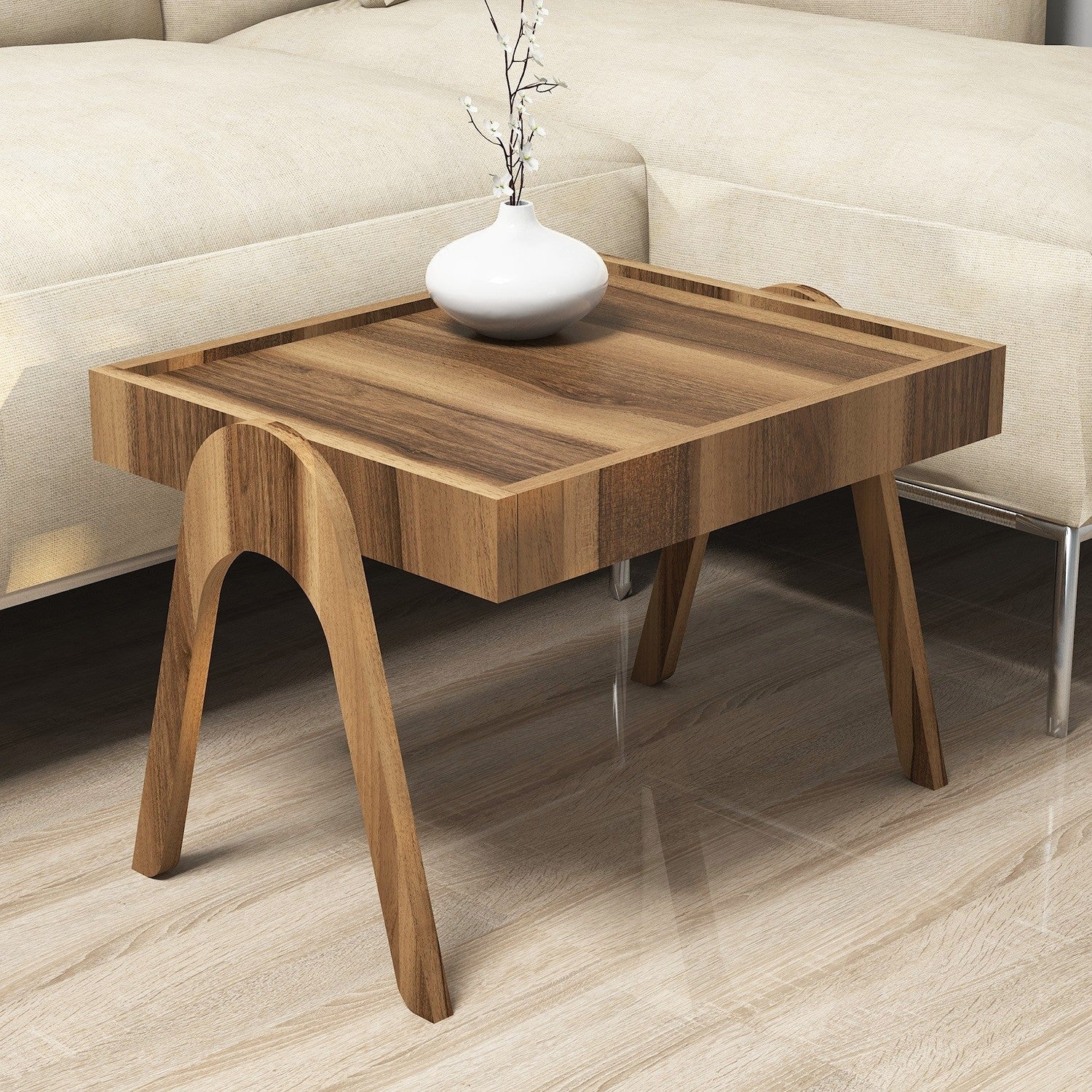 Set 3 masute Roma, nuc, 100% PAL melaminat, 54x64x40 cm