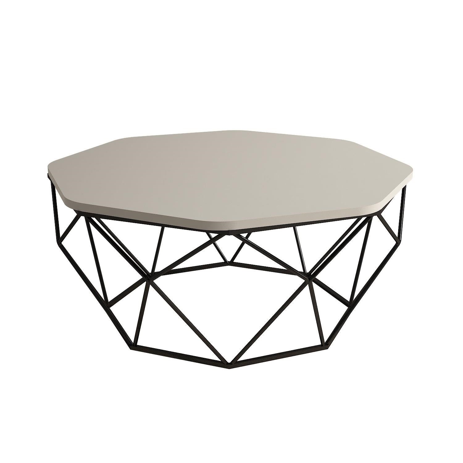 Masuta de cafea Diamond, bej, PAL melaminat/metal, 90x38x90 cm