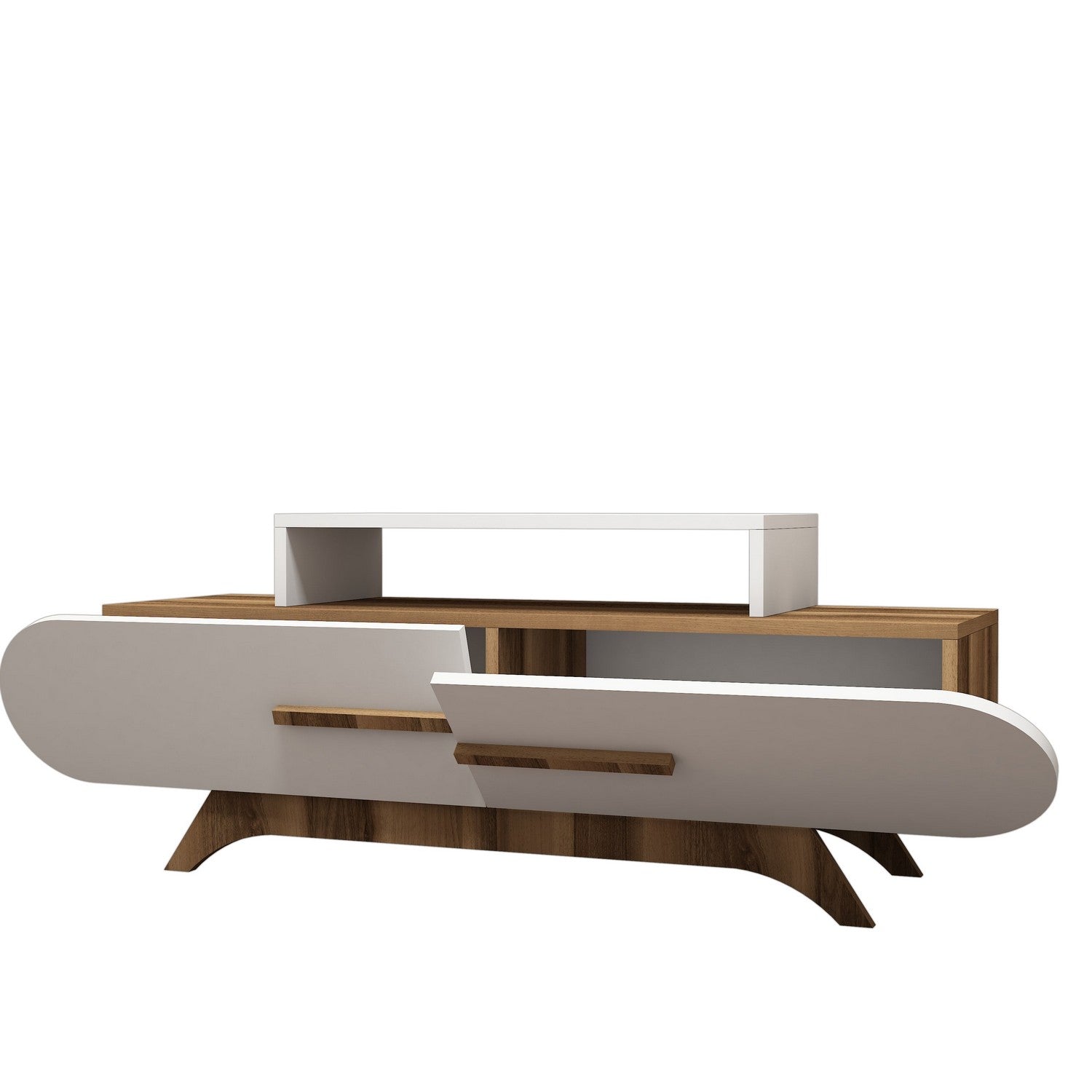 Comoda Rose, din PAL melaminat, nuc/alb, 145x37x50 cm