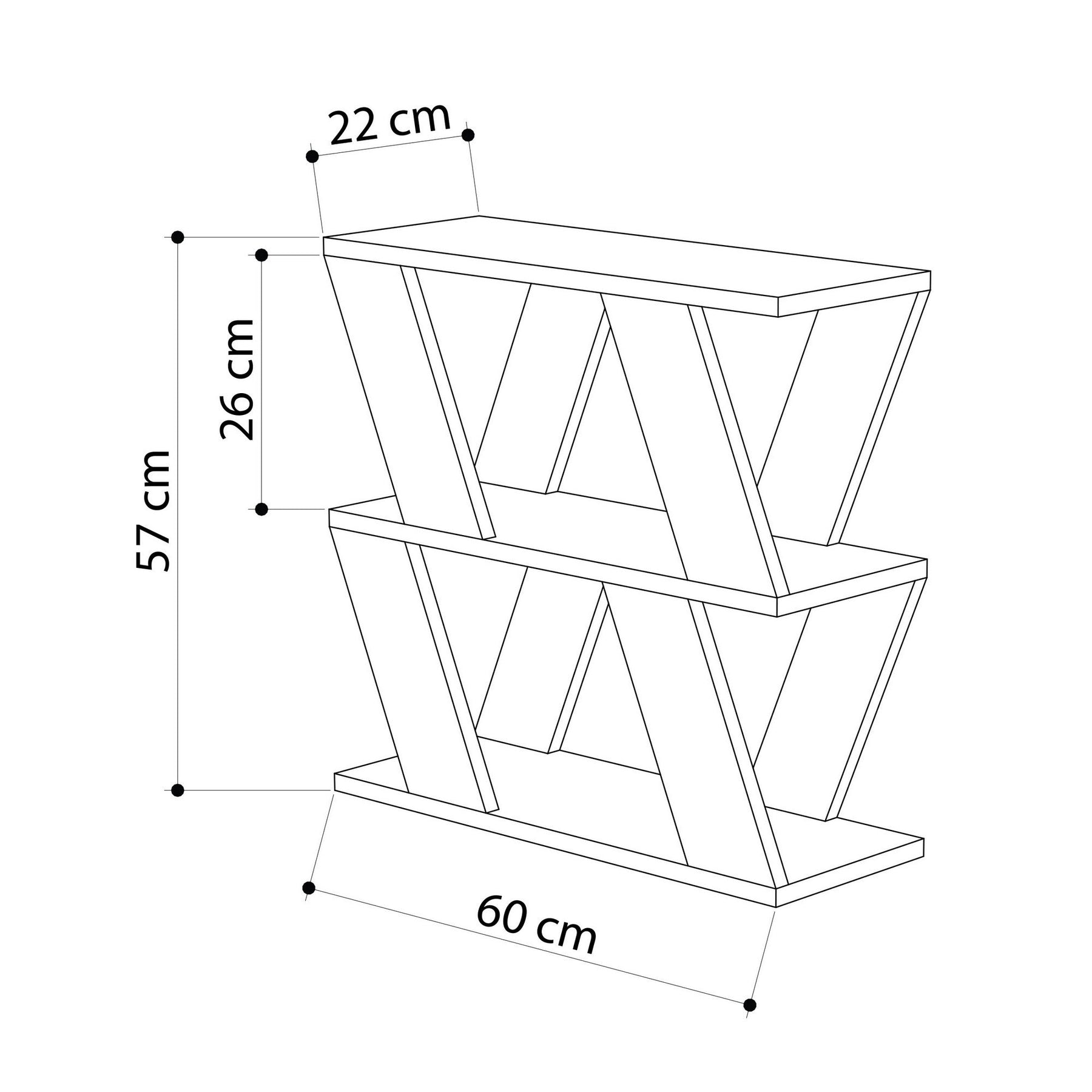 Masuta Lazena, gri antracit, PAL, 60x22x57 cm