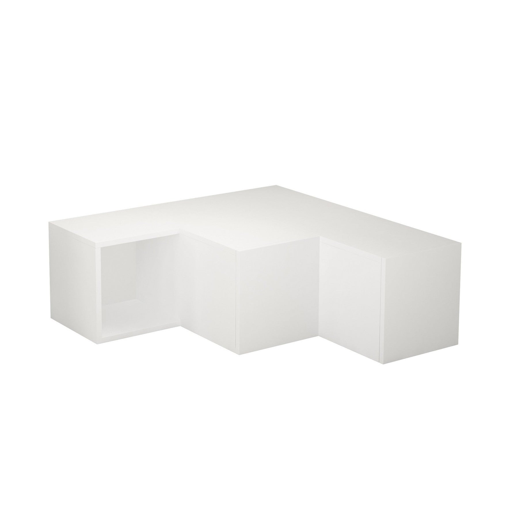 Comoda Tv pe colt Compact, alba, PAL melaminat, 90x32x92 cm