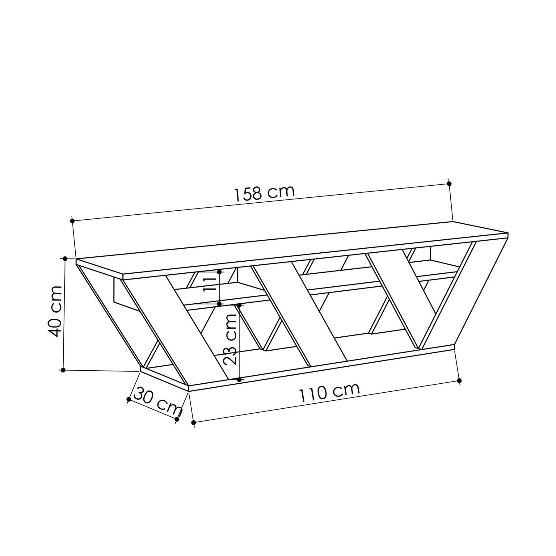 Comoda Ralla, din PAL melaminat, gri antracit, 158x30x40 cm