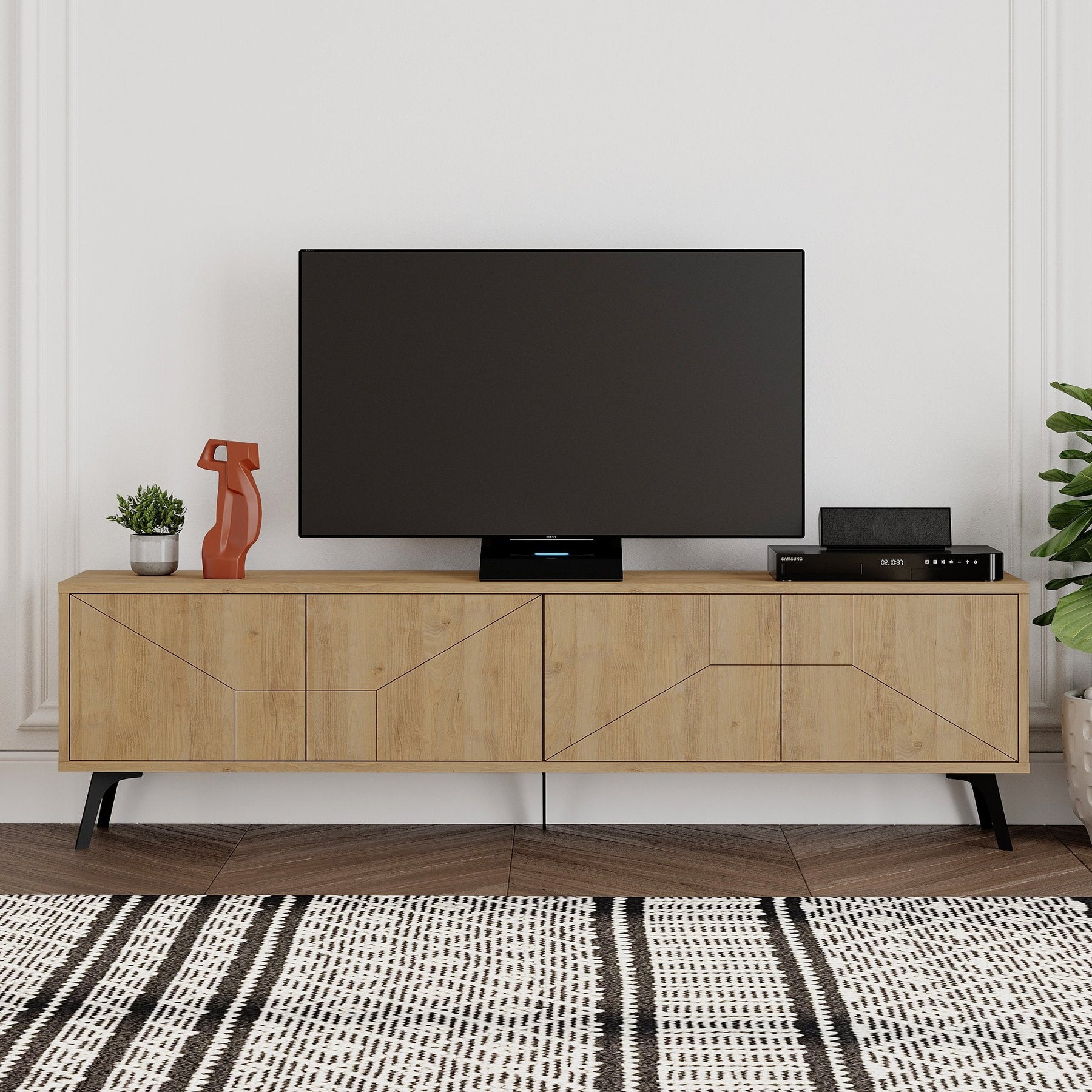 Comoda TV Dune, stejar, PAL, 180x30x50 cm