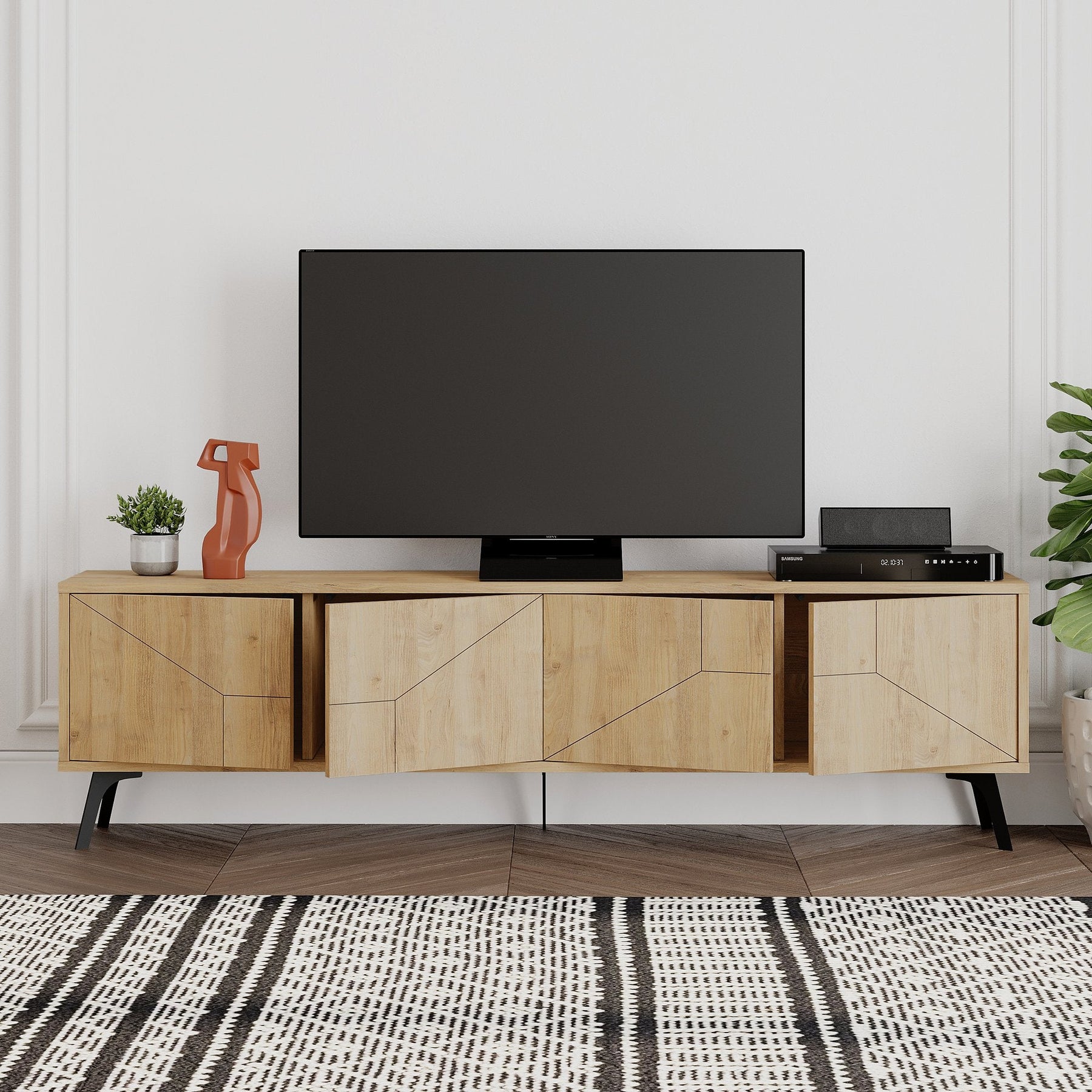 Comoda TV Dune, stejar, PAL, 180x30x50 cm