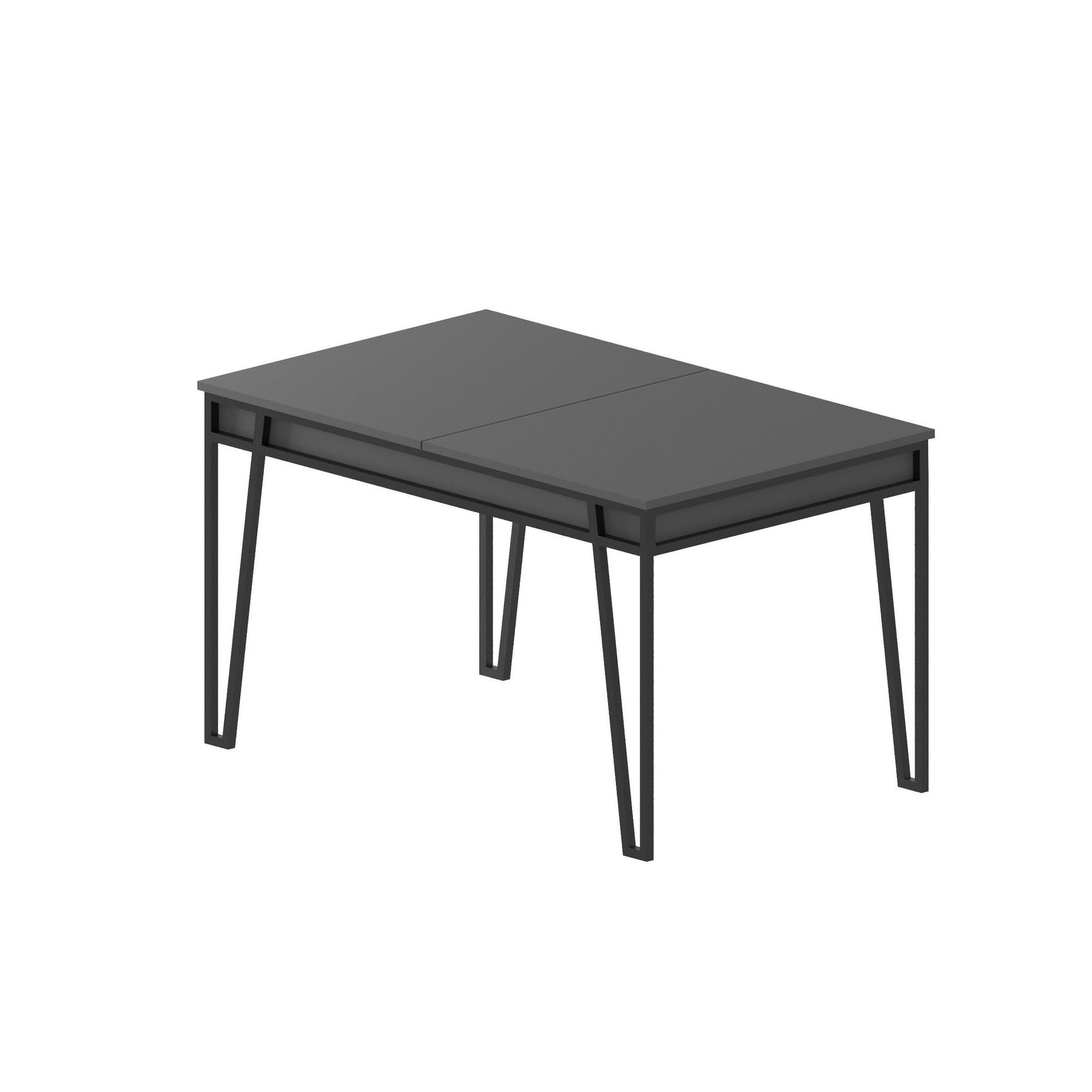 Masa extensibila Pal, gri/negru, PAL melaminat/metal, 132x76x80/170x76x80 cm