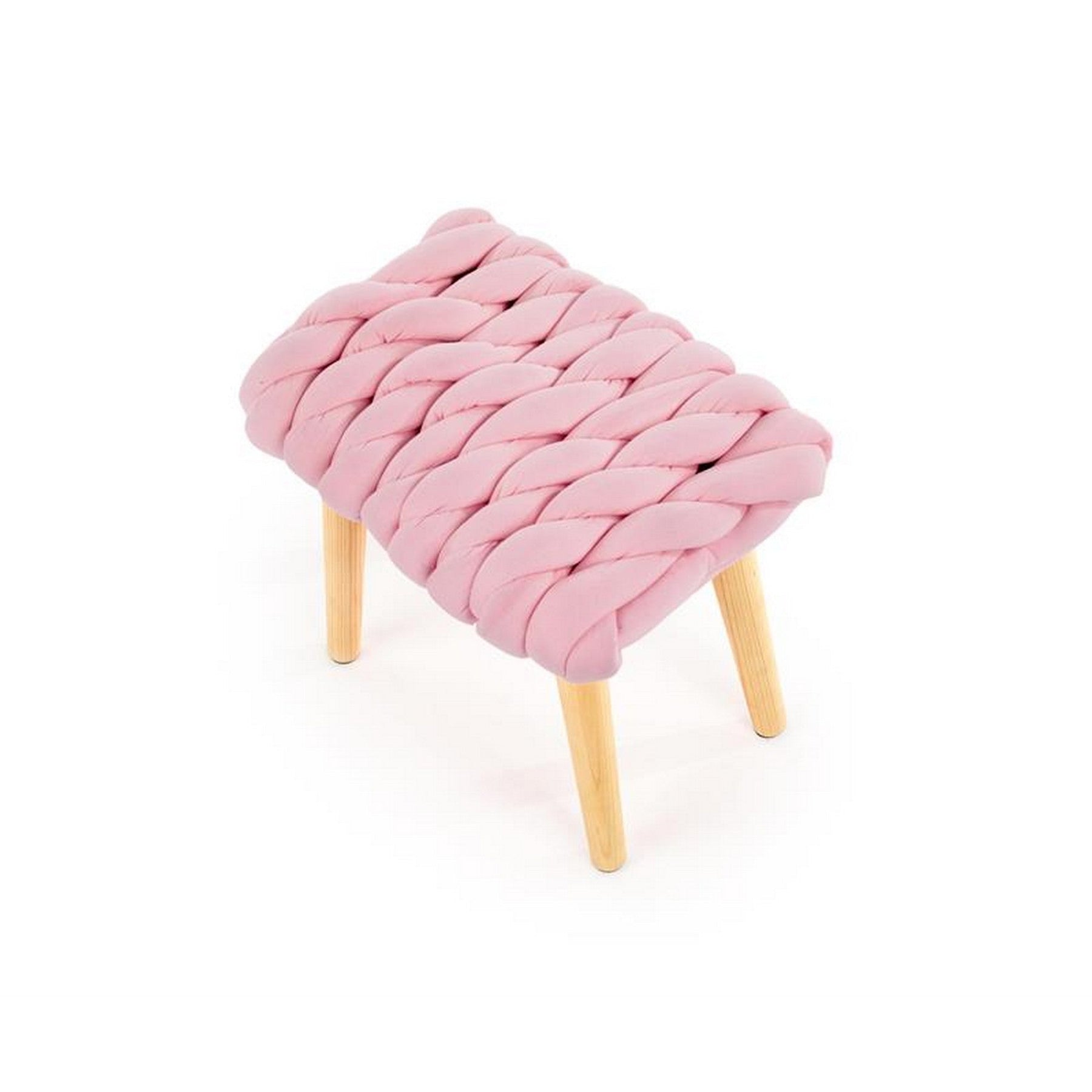 Taburet roz deschis Yeti, 37x27x35 cm