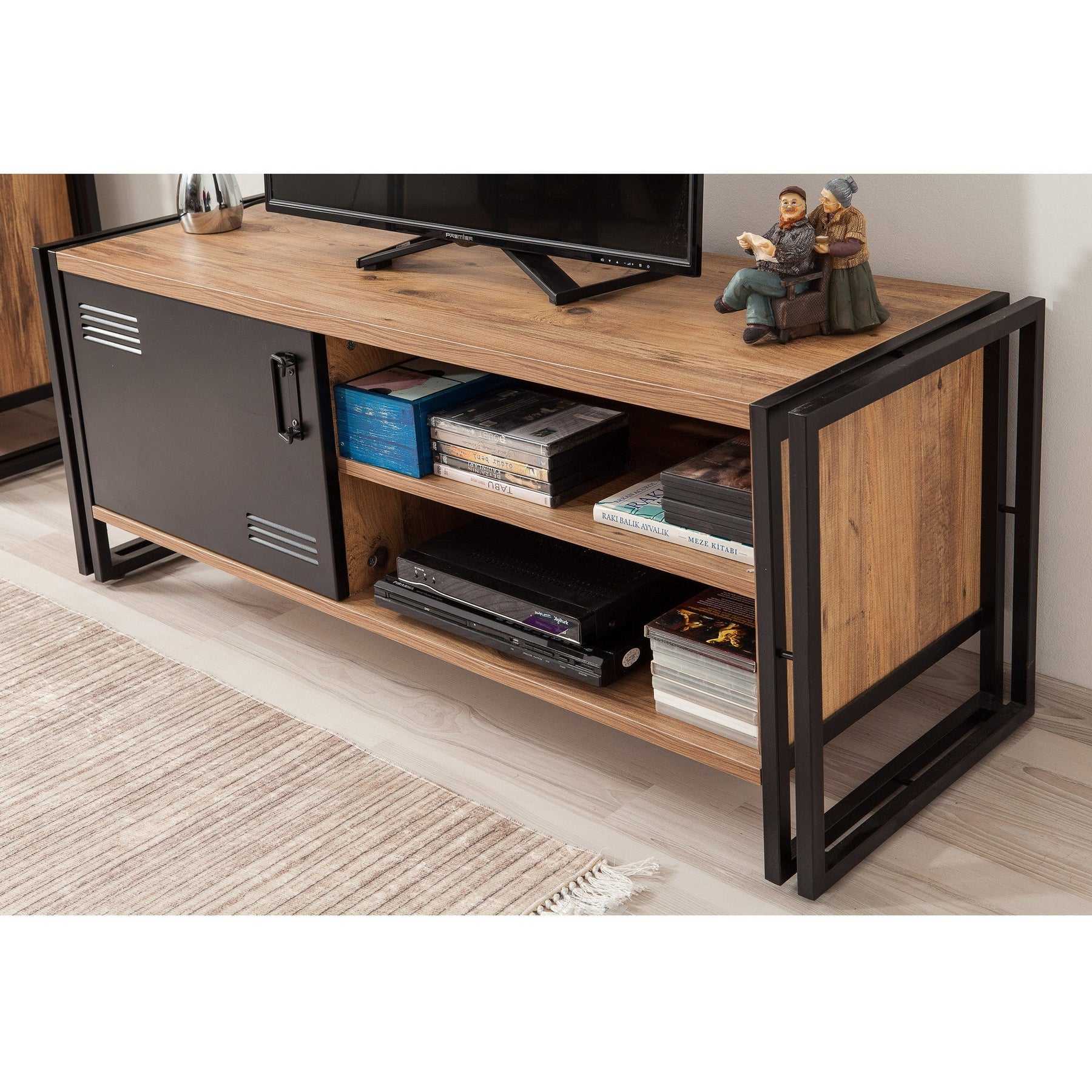 Comoda TV Cosmo Foris, stejar, PAL melaminat, 130x50x45 cm