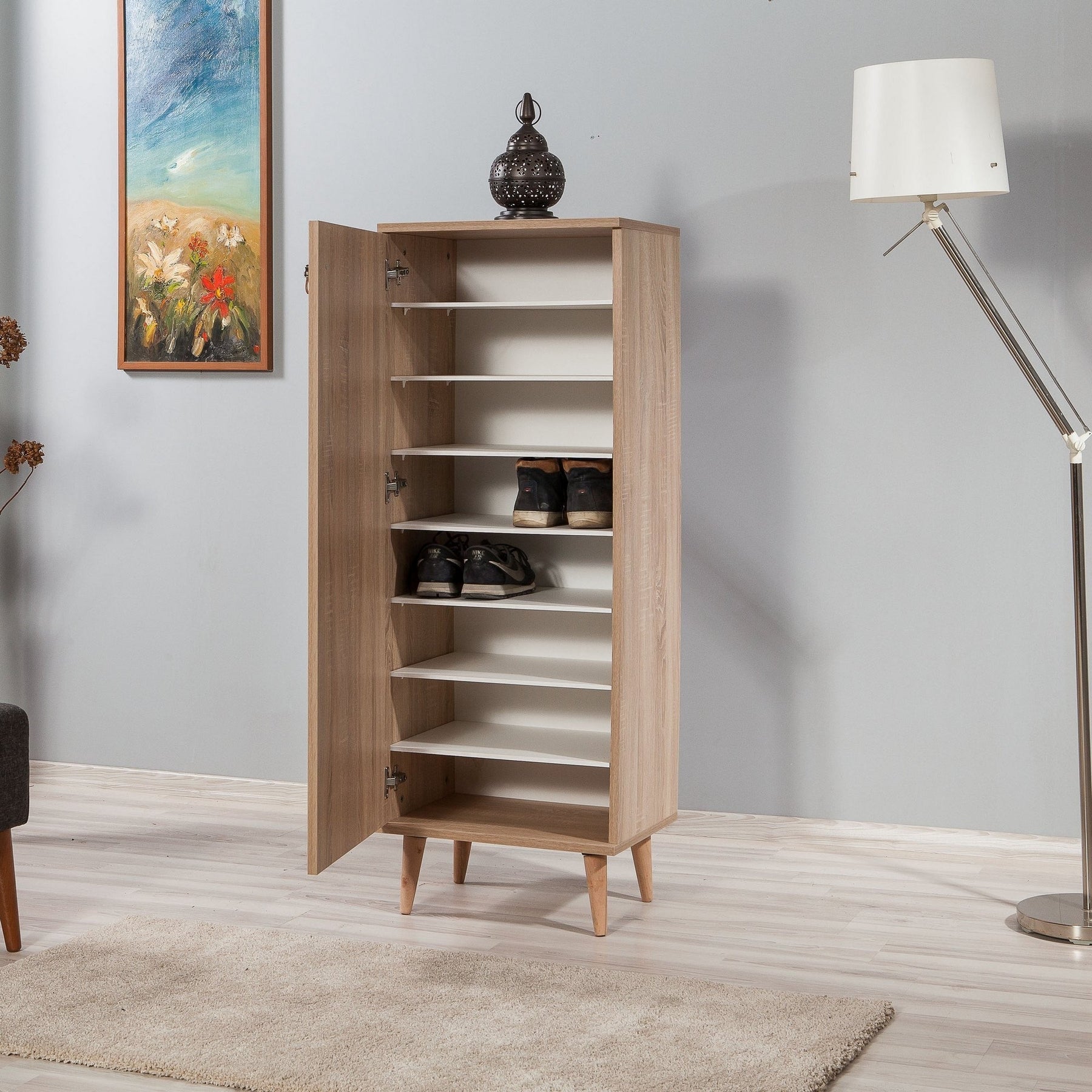 Pantofar Filinta - 728, stejar, PAL melaminat/lemn de carpen, 50x135x38 cm