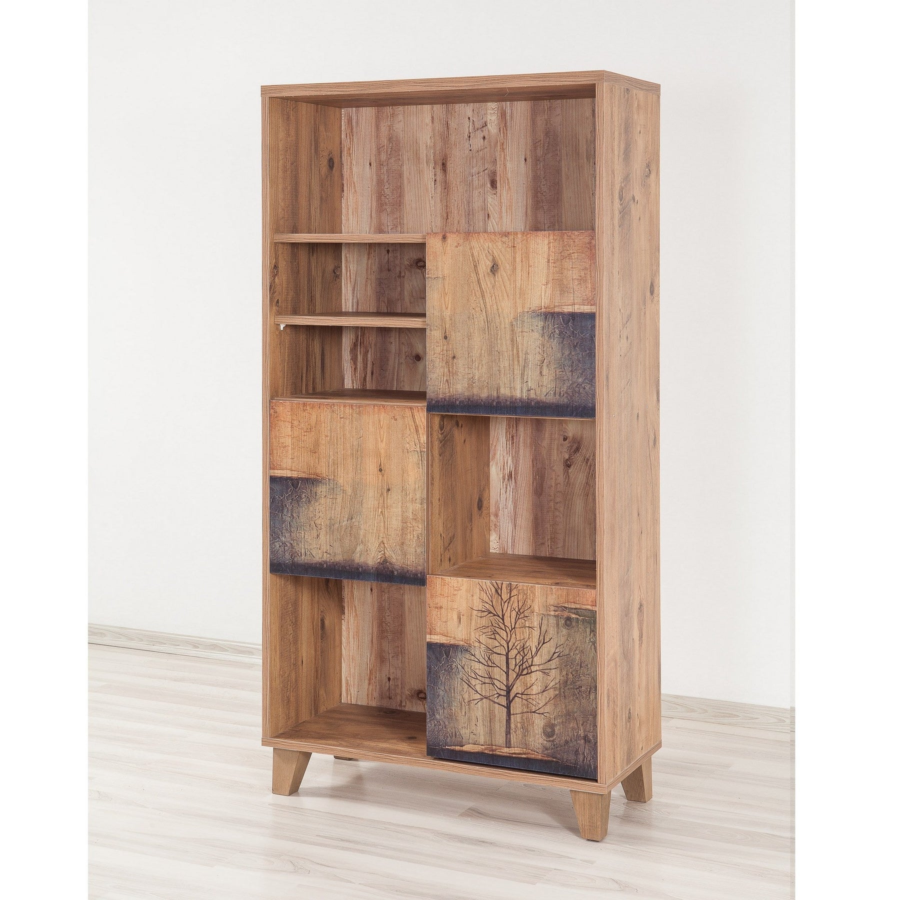 Biblioteca Marina Flora - 753, din PAL melaminat, 80x36x155 cm
