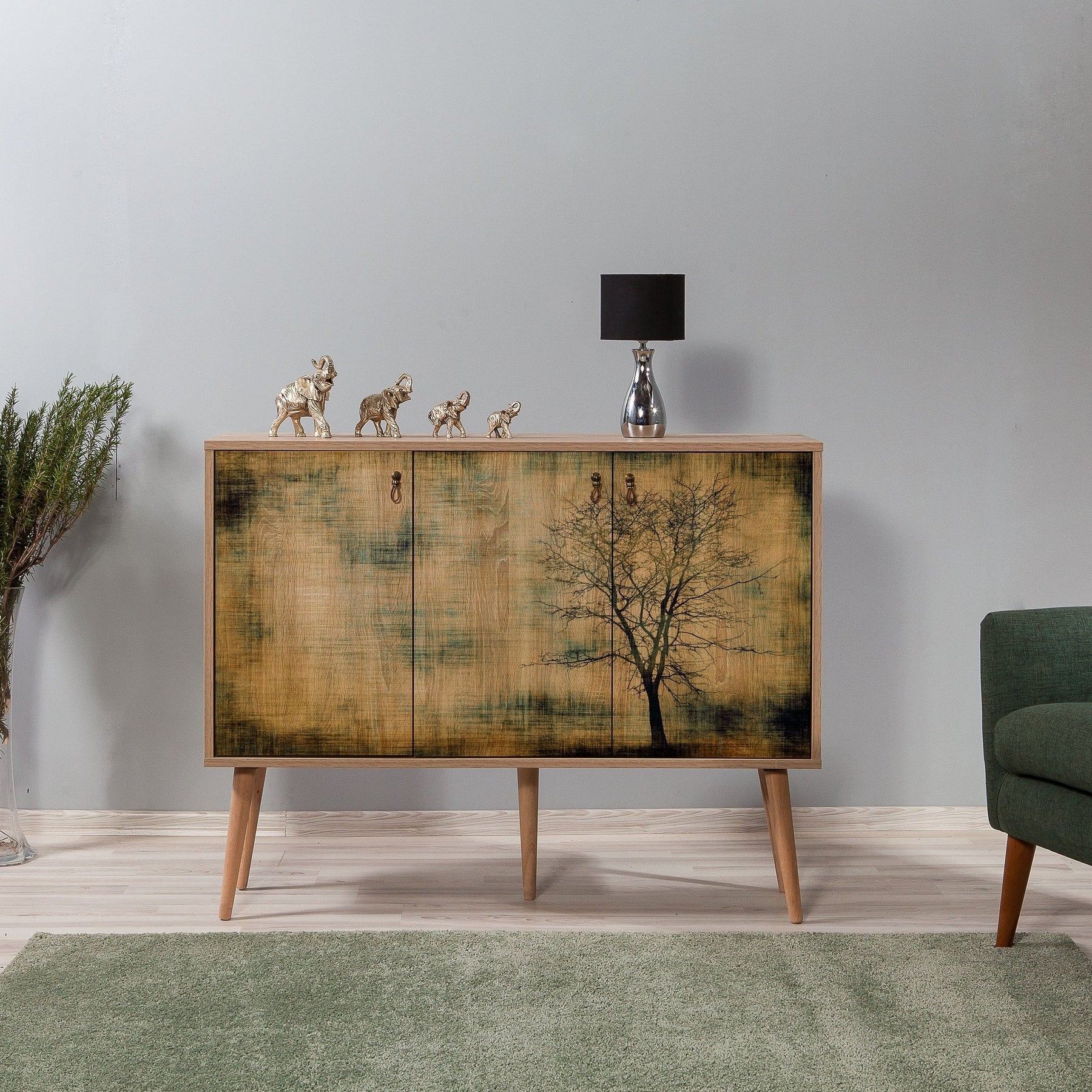 Comoda Mega, din PAL melaminat, imprimeu, 120x36x90 cm