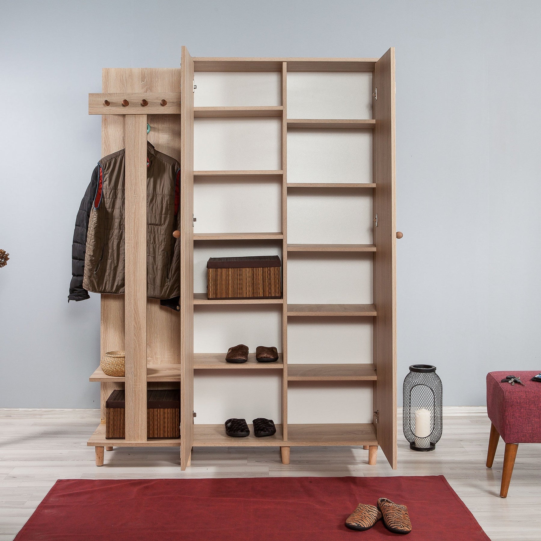 Dulap GARMANTO 135-729, din PAL melaminat, imprimeu, 135x36x194 cm