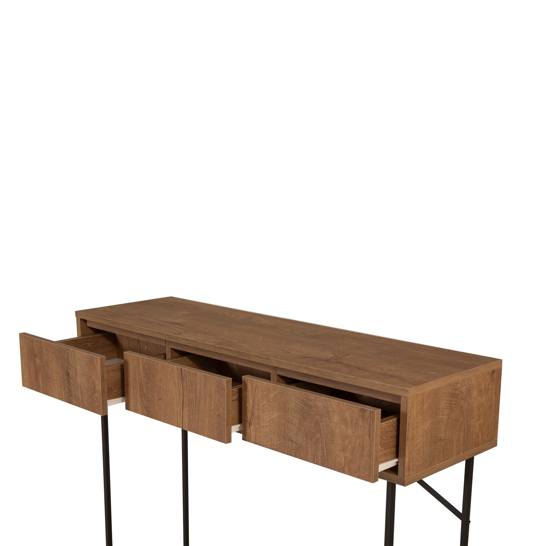 Consola Mia, nuc/negru, PAL melaminat, 120x90x36 cm