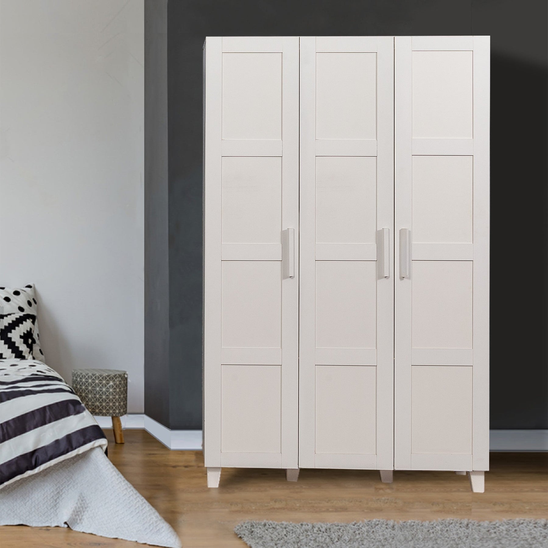 Dulap Hedera 1, din PAL melaminat, alb, 120x48x189 cm