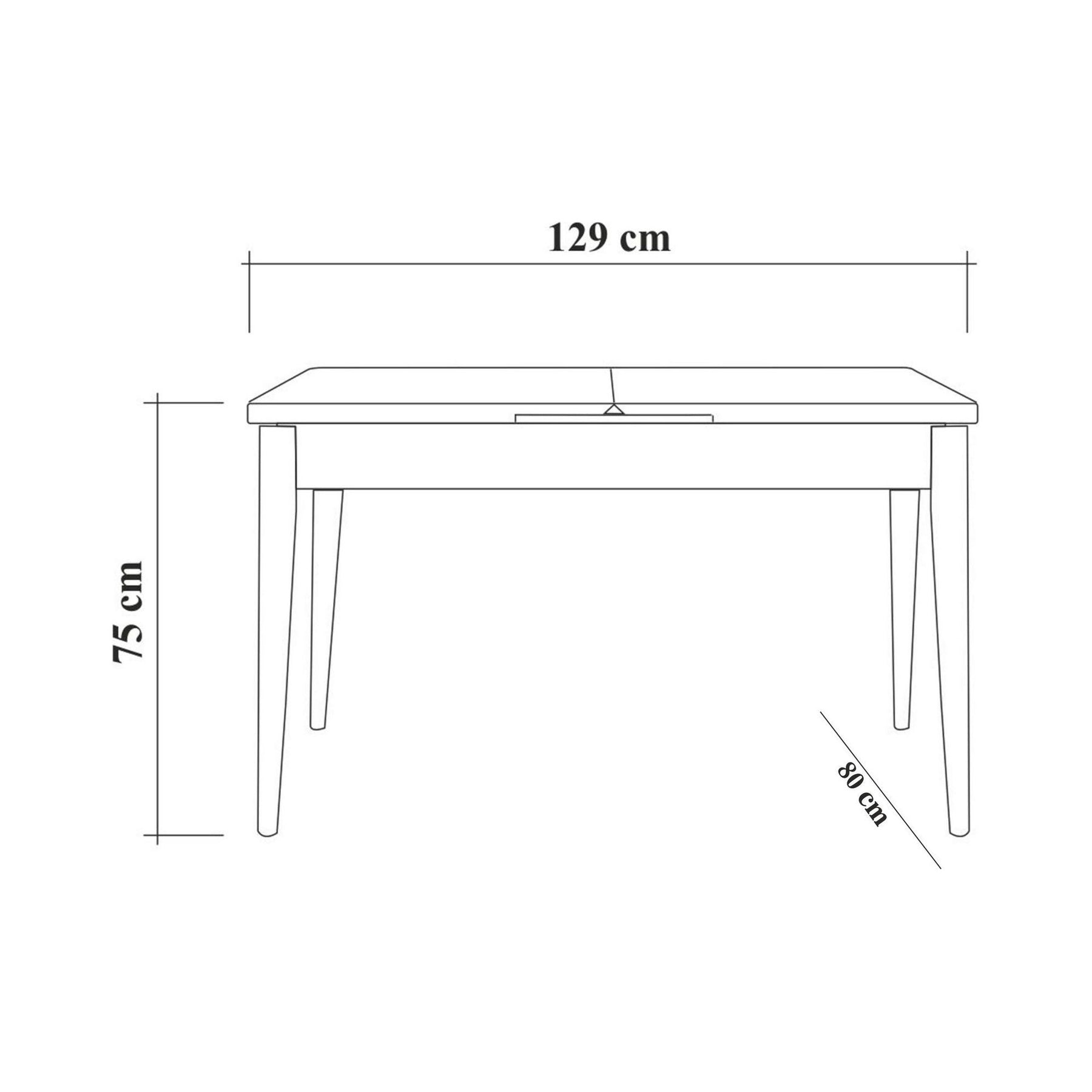 Set Masa, Scaune si Bancheta Vina 0701, 4 piese, din PAL melaminat, alb/soho, 163x80x75 cm