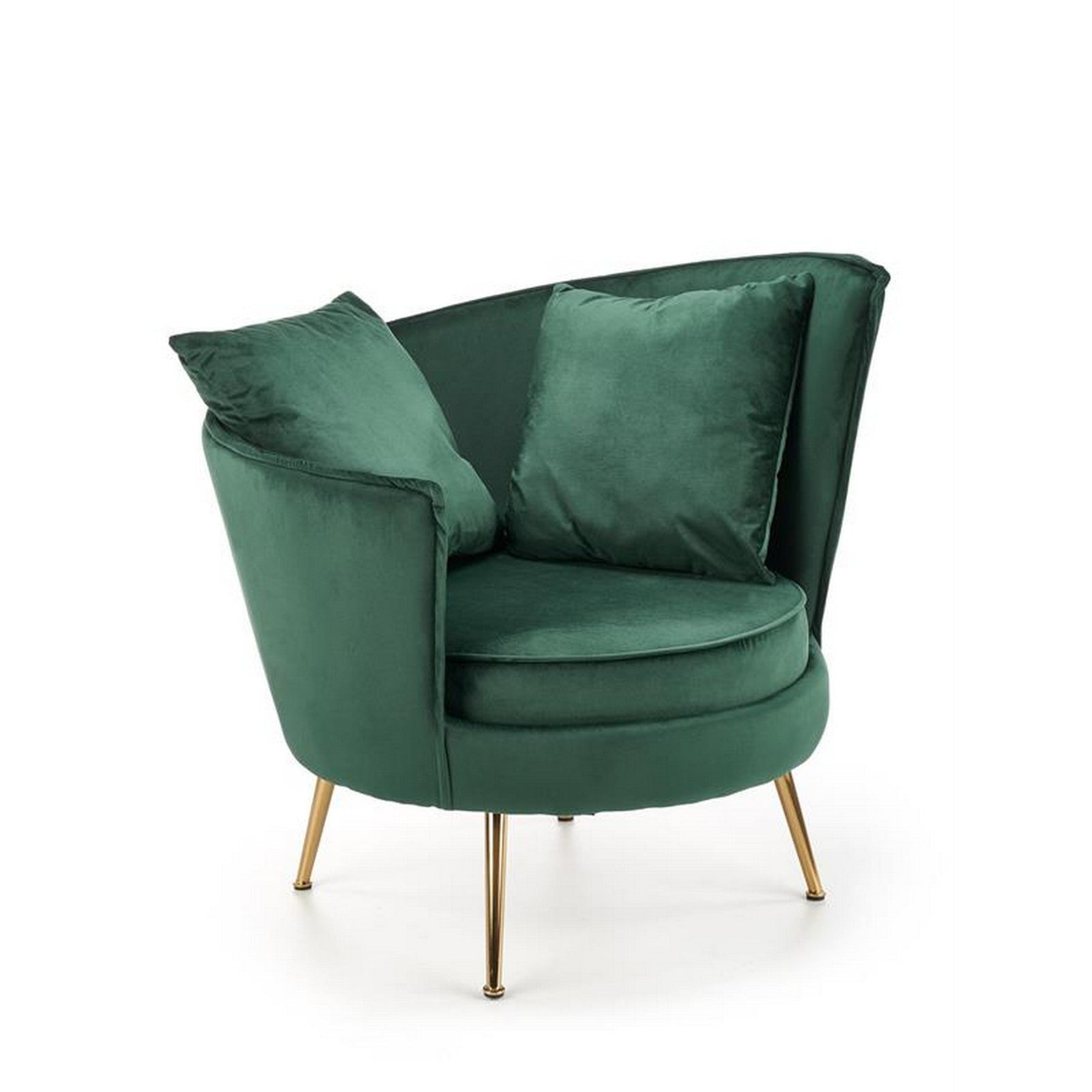 Fotoliu modern Almond, verde inchis/auriu, 90x90x87 cm