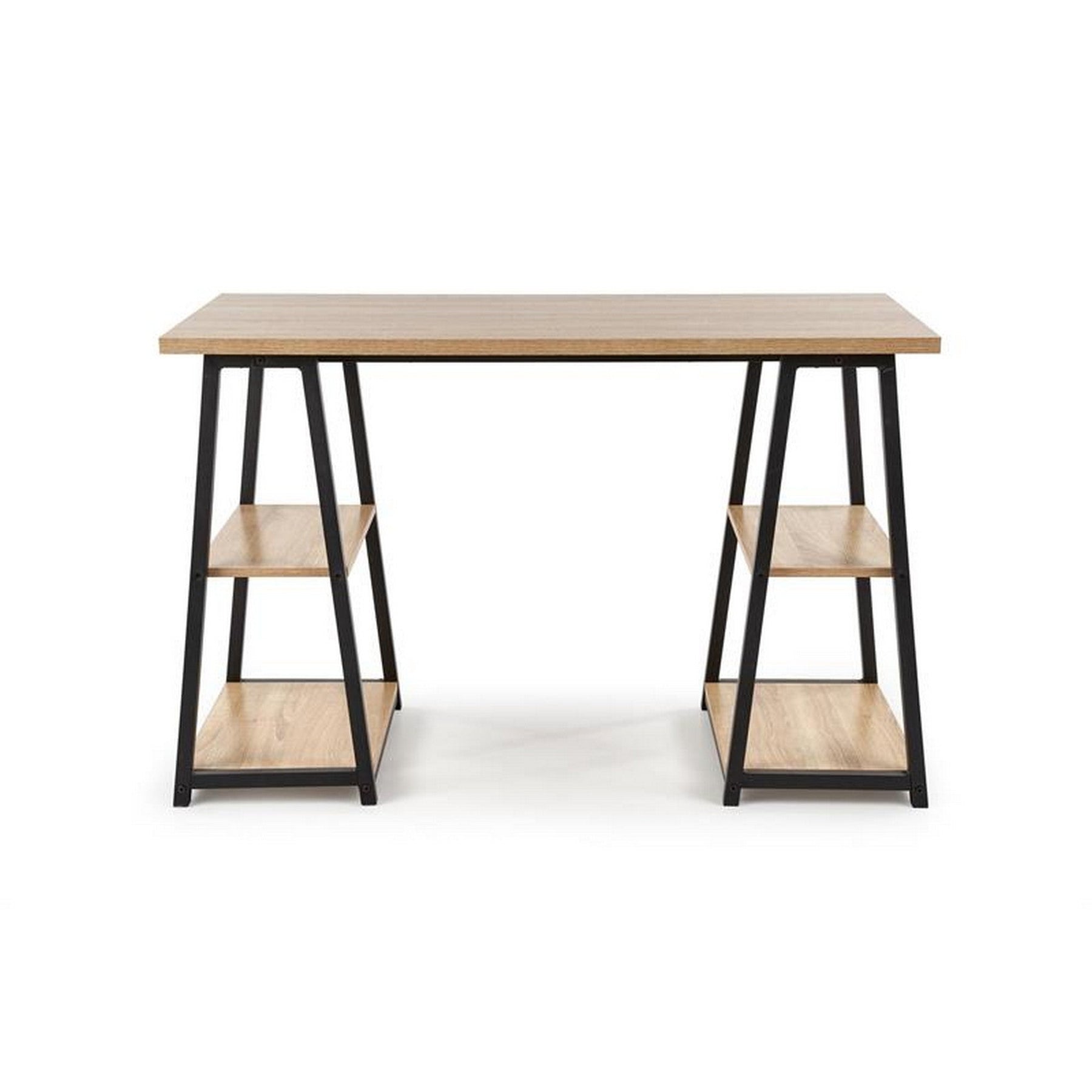 Birou B44, sonoma/negru, 120x60x77 cm