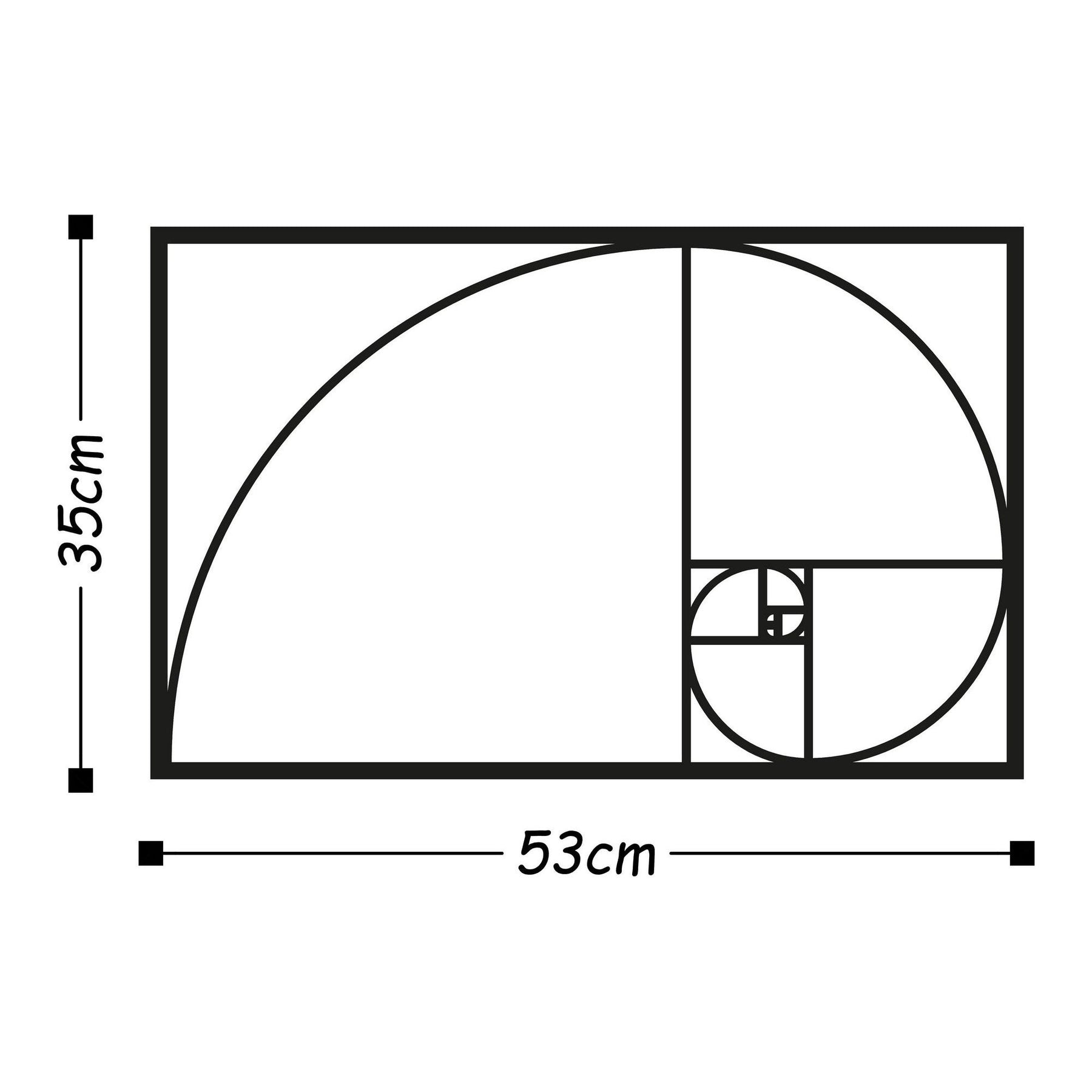 Accesoriu decorativ Golden Ratio, negru, metal, 53x35 cm