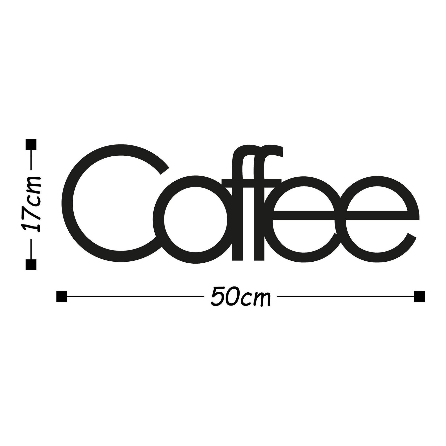 Accesoriu decorativ Coffee, negru, metal, 50x17 cm