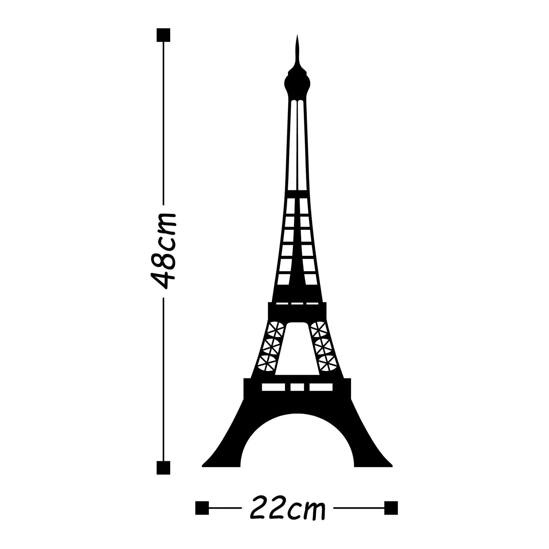 Accesoriu decorativ Eiffel Tower, negru, metal, 22x48 cm