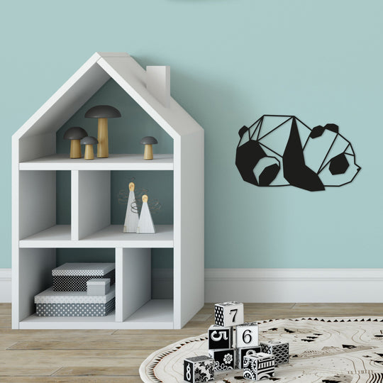 Decoratiune perete Psi a2, negru, metal, 52x31 cm