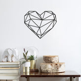 Accesoriu decorativ Heart, negru, metal, 47x40 cm