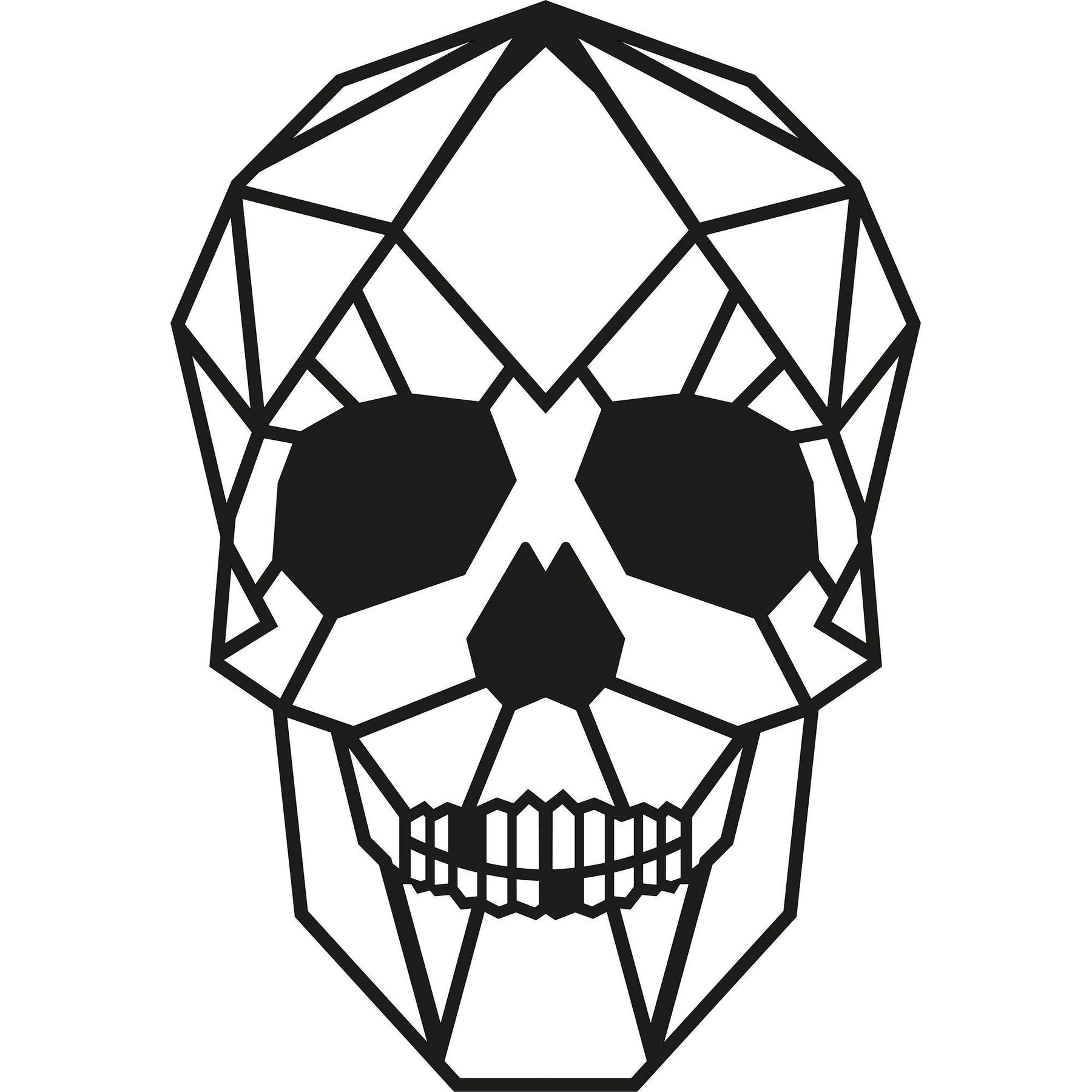 Decoratiune perete Skull, negru, metal, 35x50 cm