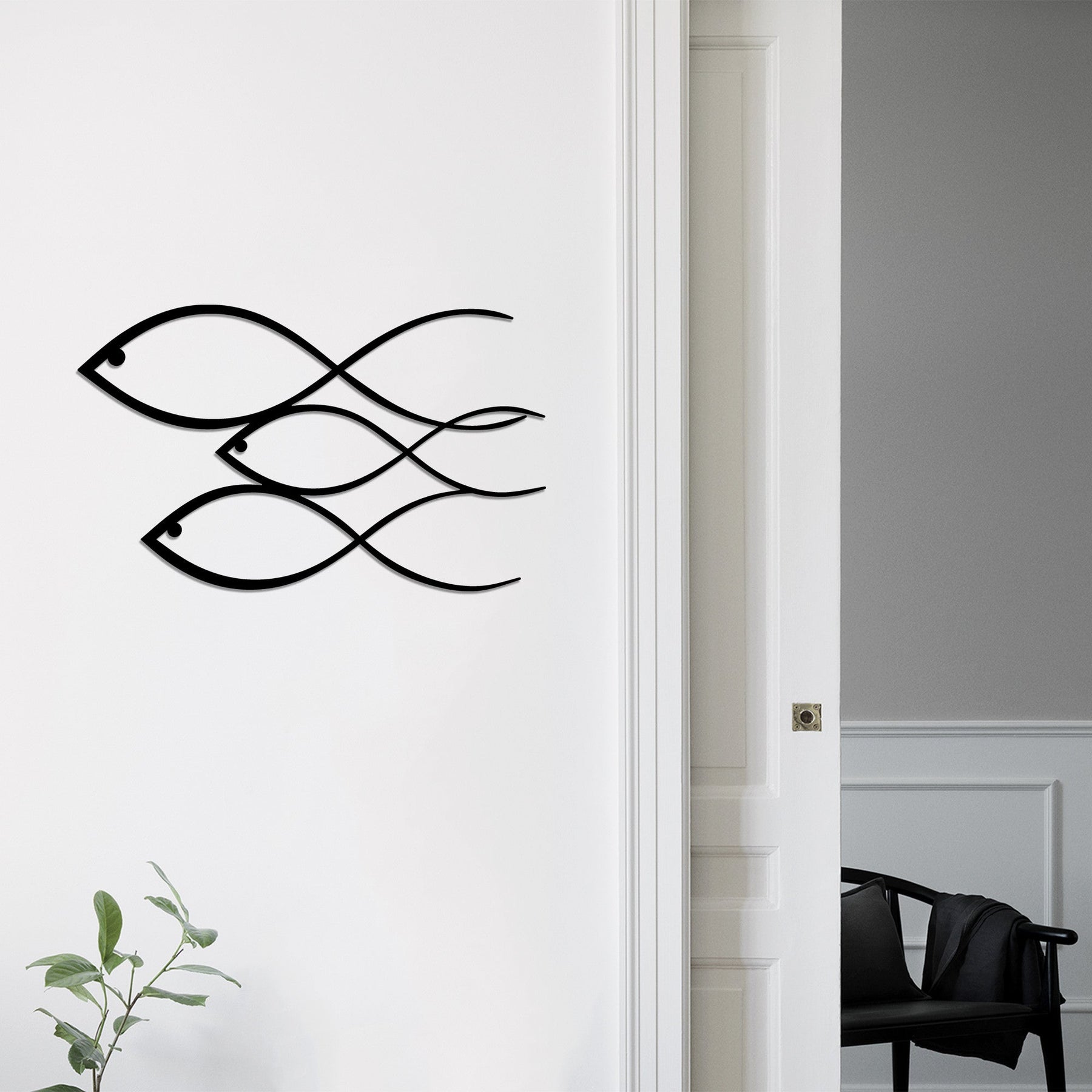 Decoratiune perete Fish, metal 100%, pesti, 50 x 30 cm