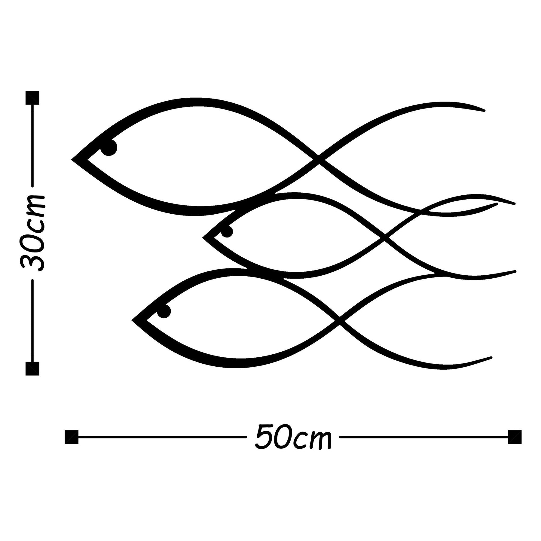 Decoratiune perete Fish, metal 100%, pesti, 50 x 30 cm