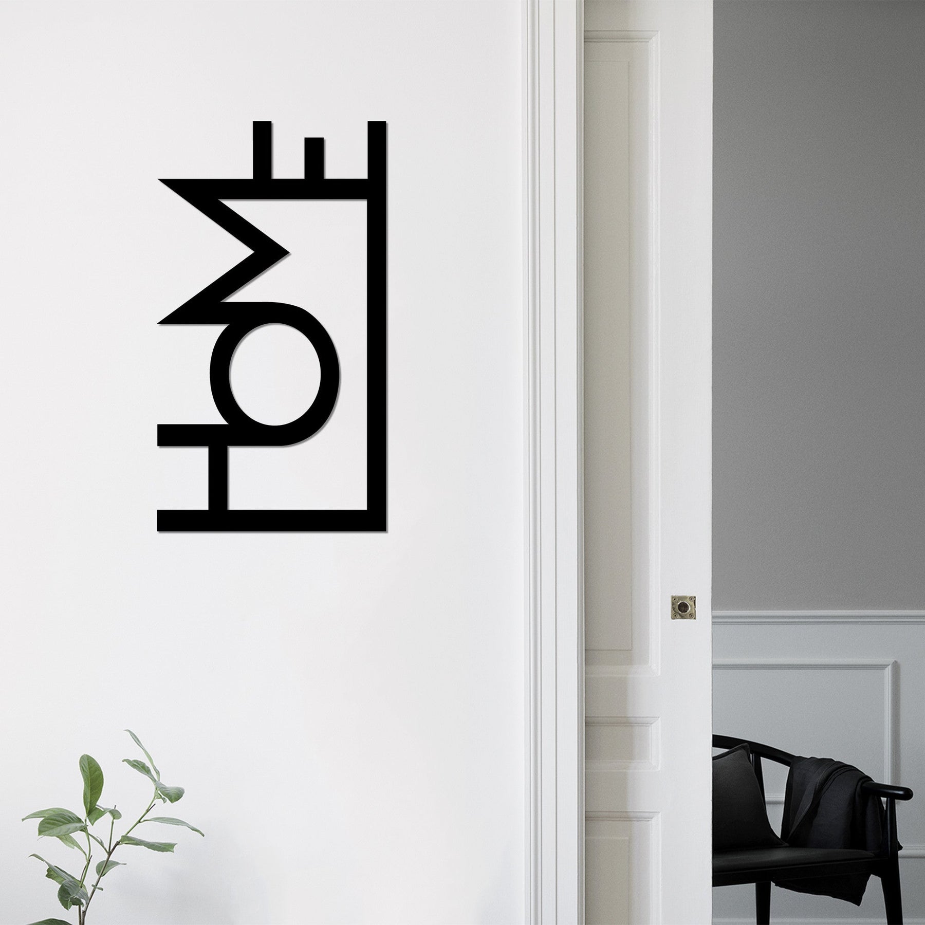 Accesoriu decorativ Home, negru, metal, 28x50 cm