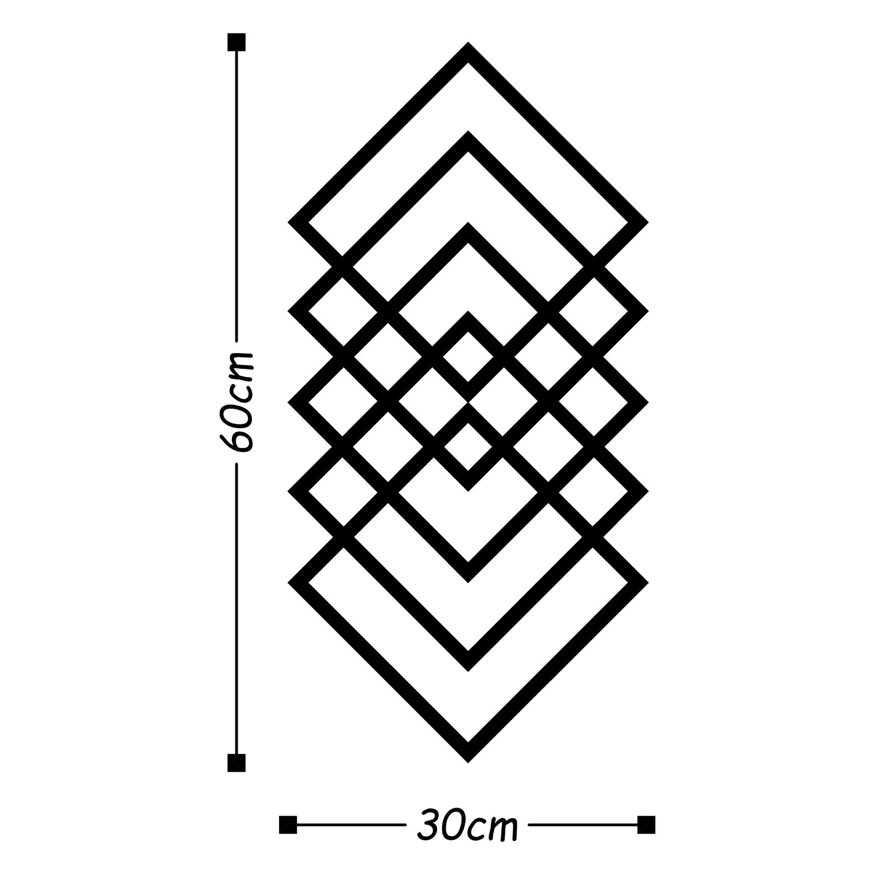Accesoriu decorativ Geometry, negru, metal, 30x60 cm