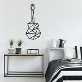 Accesoriu decorativ Guitar, negru, metal, 23x55 cm