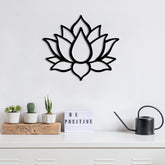 Accesoriu decorativ Lotus Flower 1, negru, metal, 50x43 cm