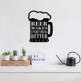 Accesoriu decorativ Beer, negru, metal, 35x45 cm