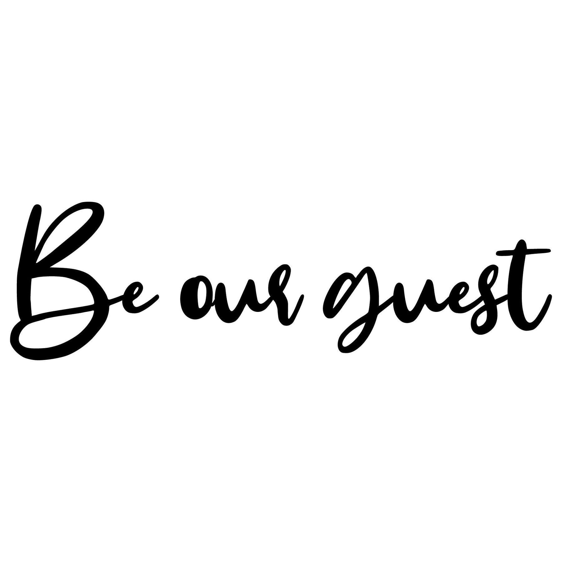 Decoratiune perete Be our Guest, metal 100%, negru, 65 x 19 cm